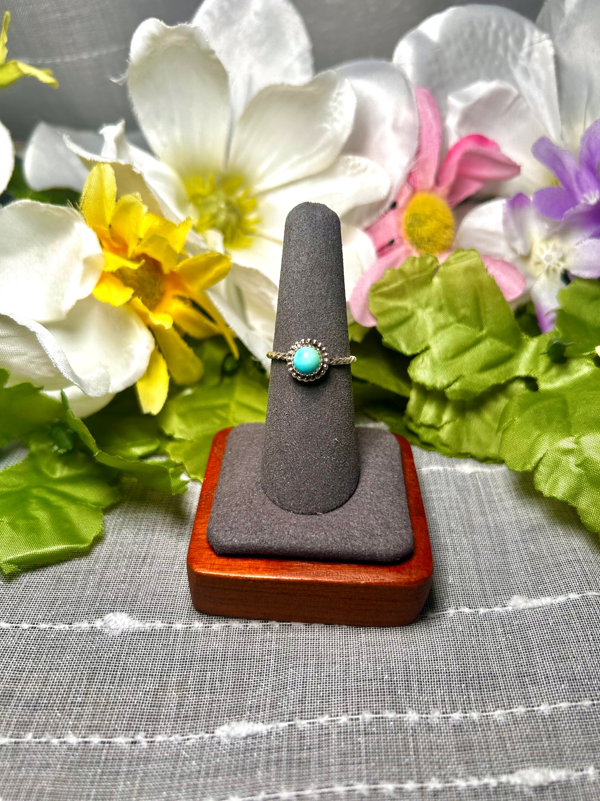 Navajo Made Kingman Turquoise & Sterling Silver Ring