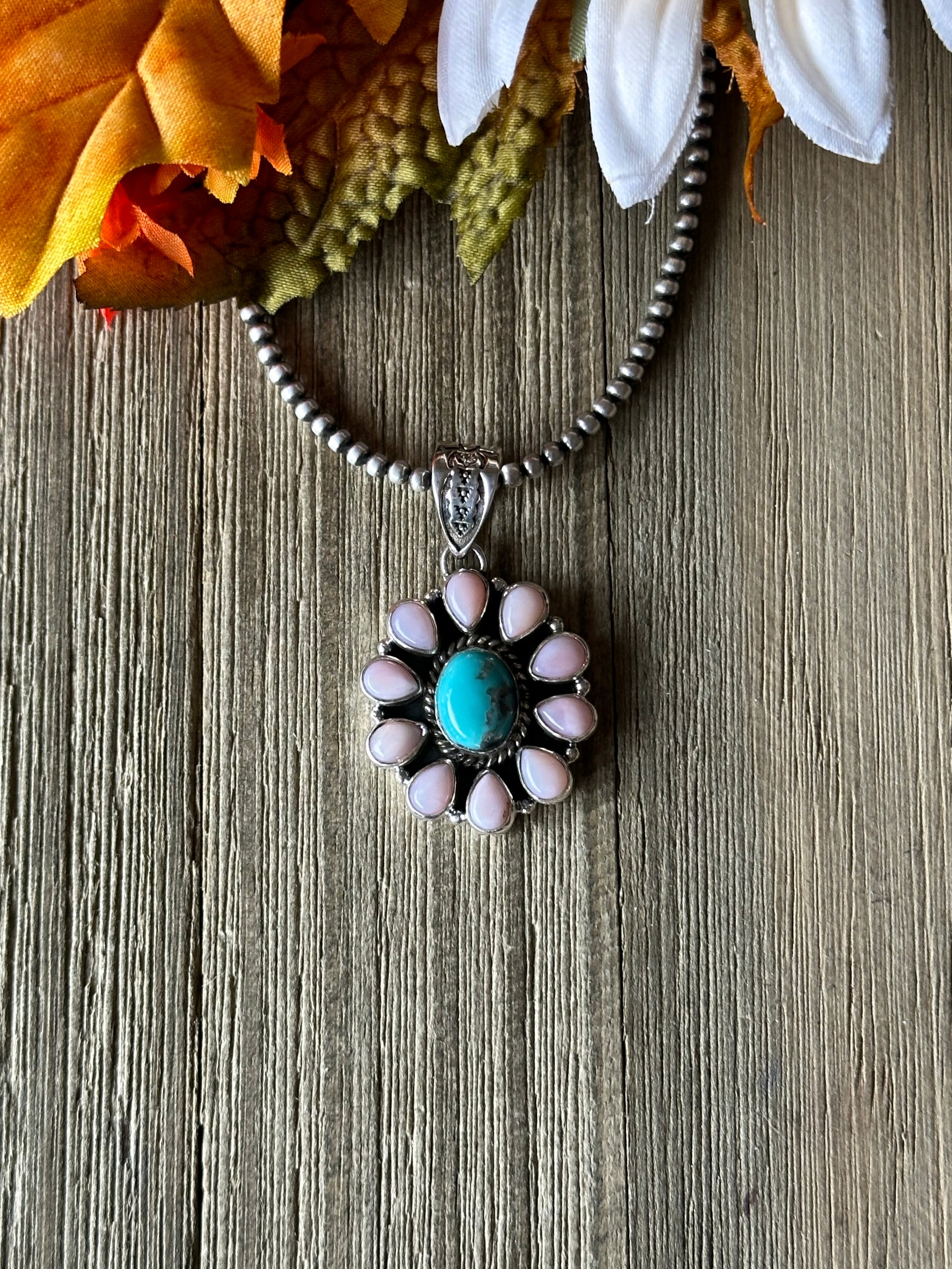 Southwest Handmade Multi Stone & Sterling Silver Pendant