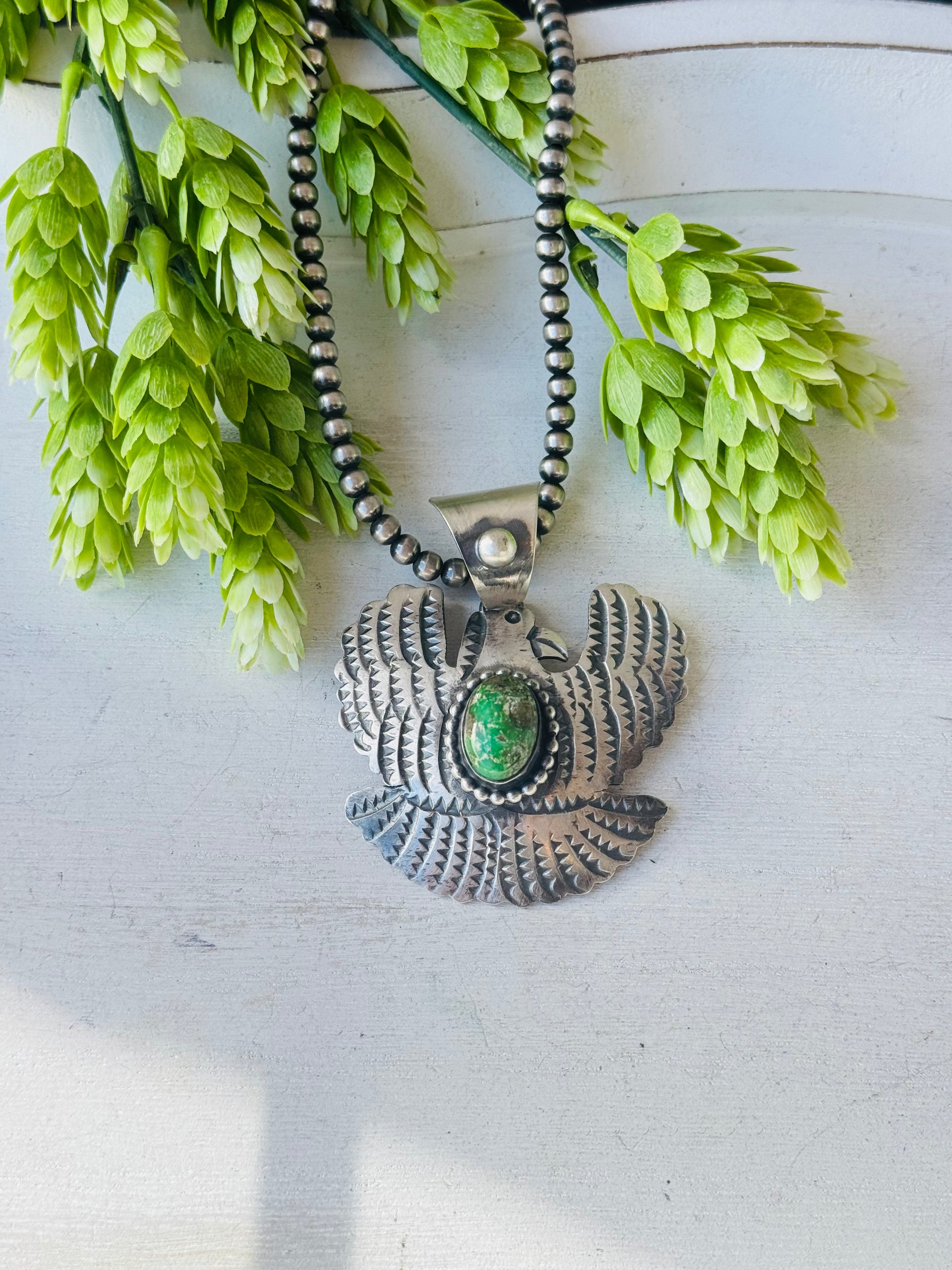 Chimney Butte Sonoran Mountain & Sterling Silver Thunderbird Pendant
