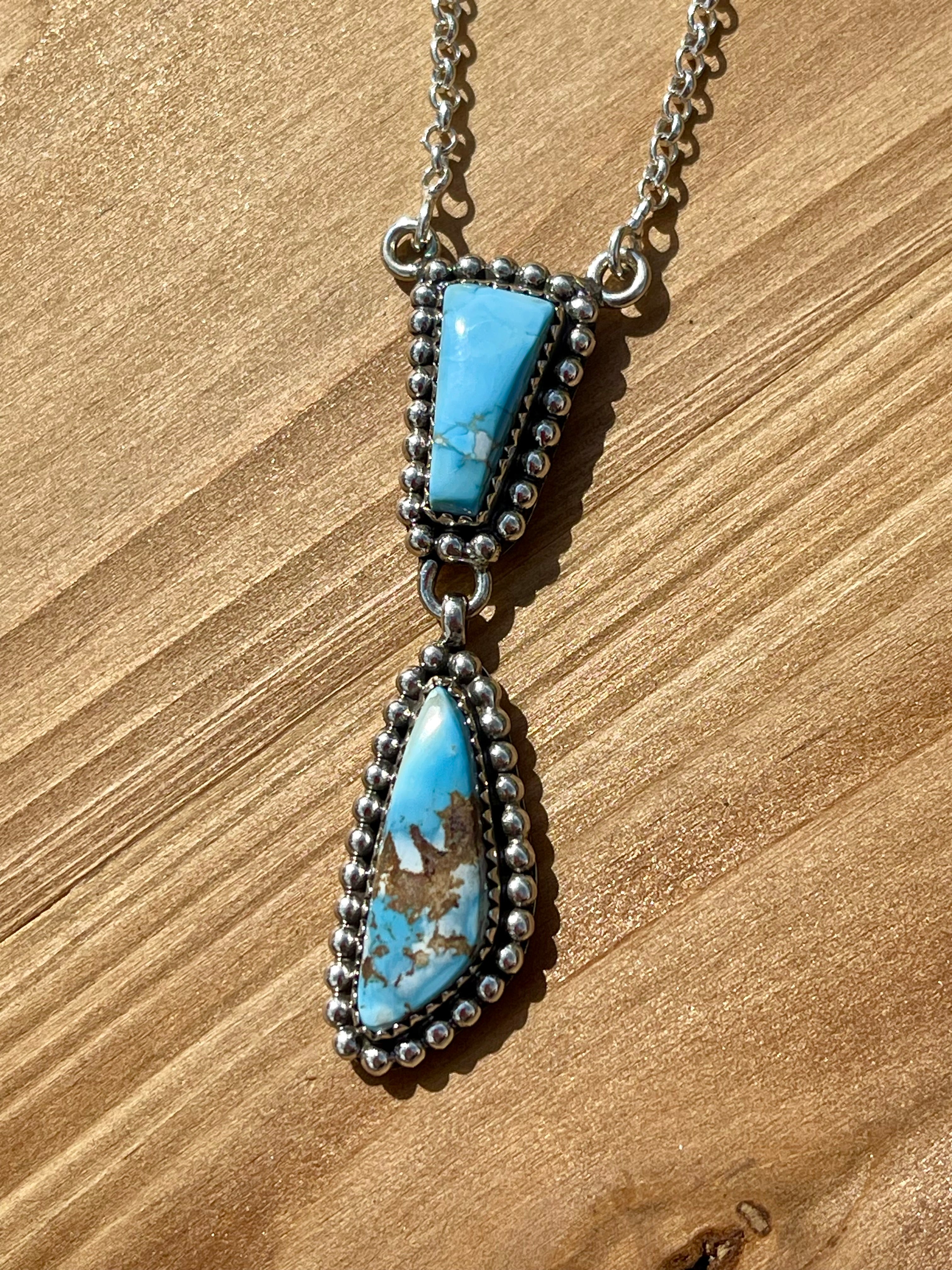 Southwest Handmade Golden Hills Turquoise & Sterling Silver Necklace