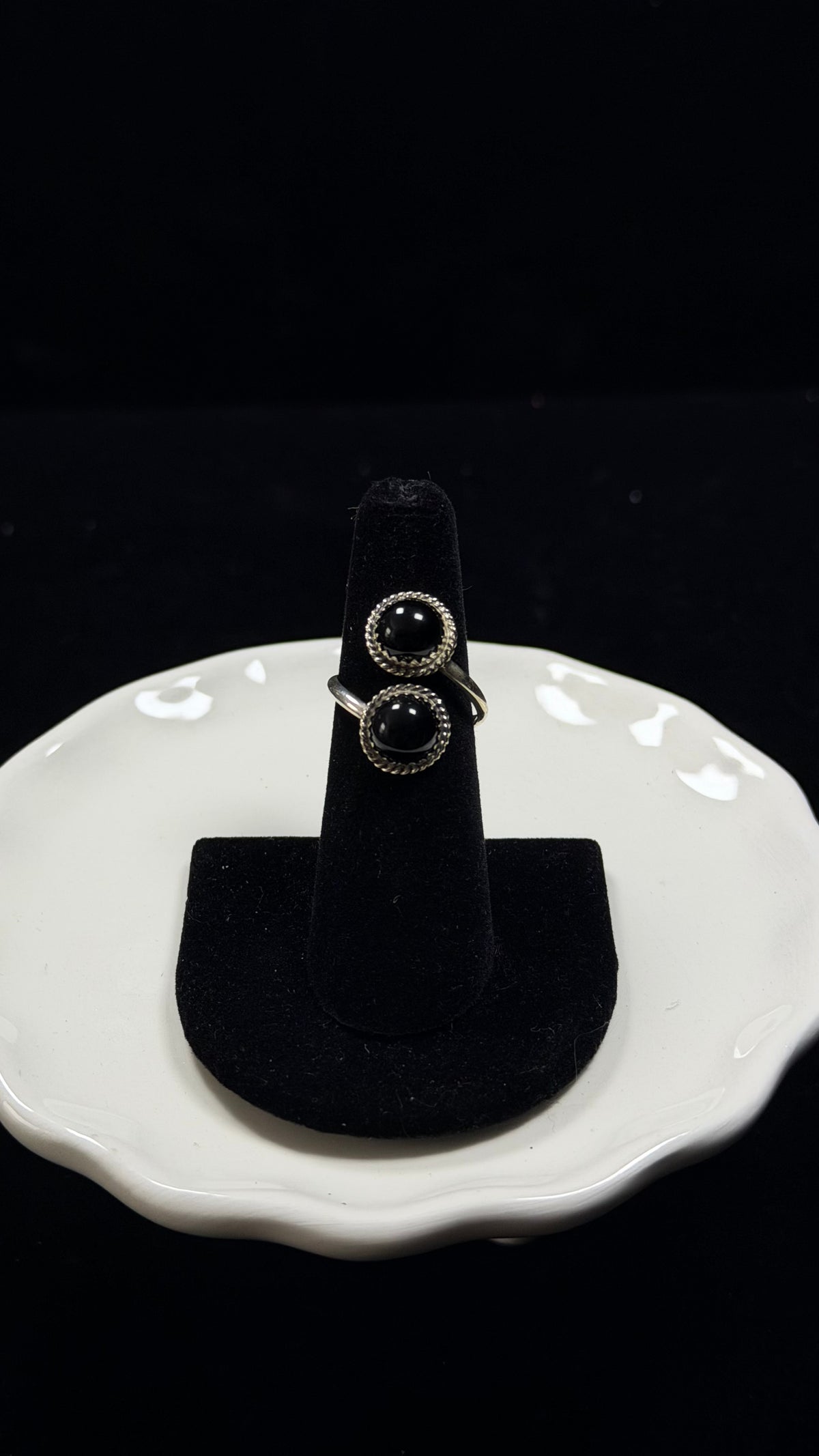 Esther White Onyx & Sterling Silver Adjustable Ring
