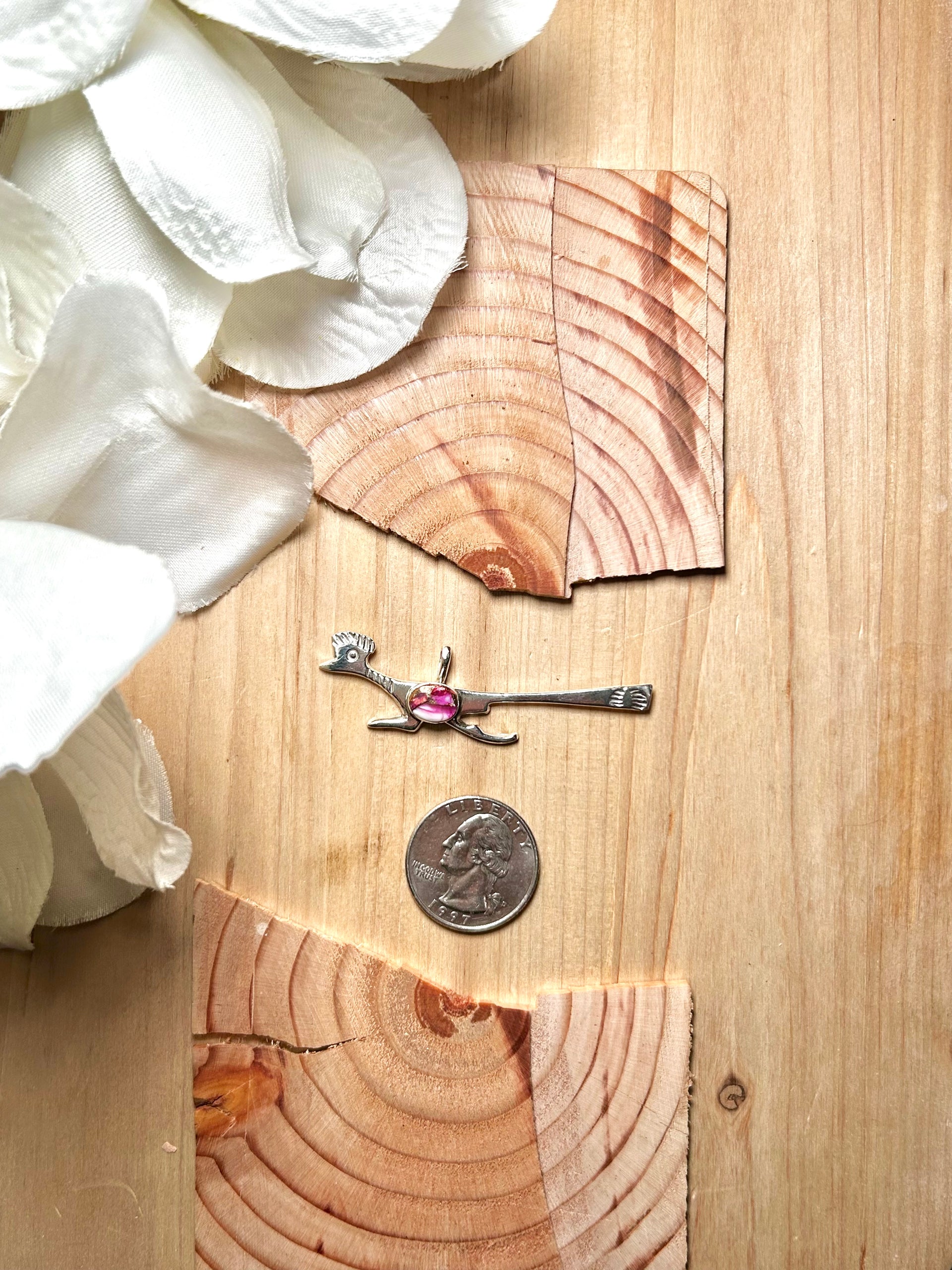 Navajo Made Mohave Turquoise & Sterling Silver Pendant