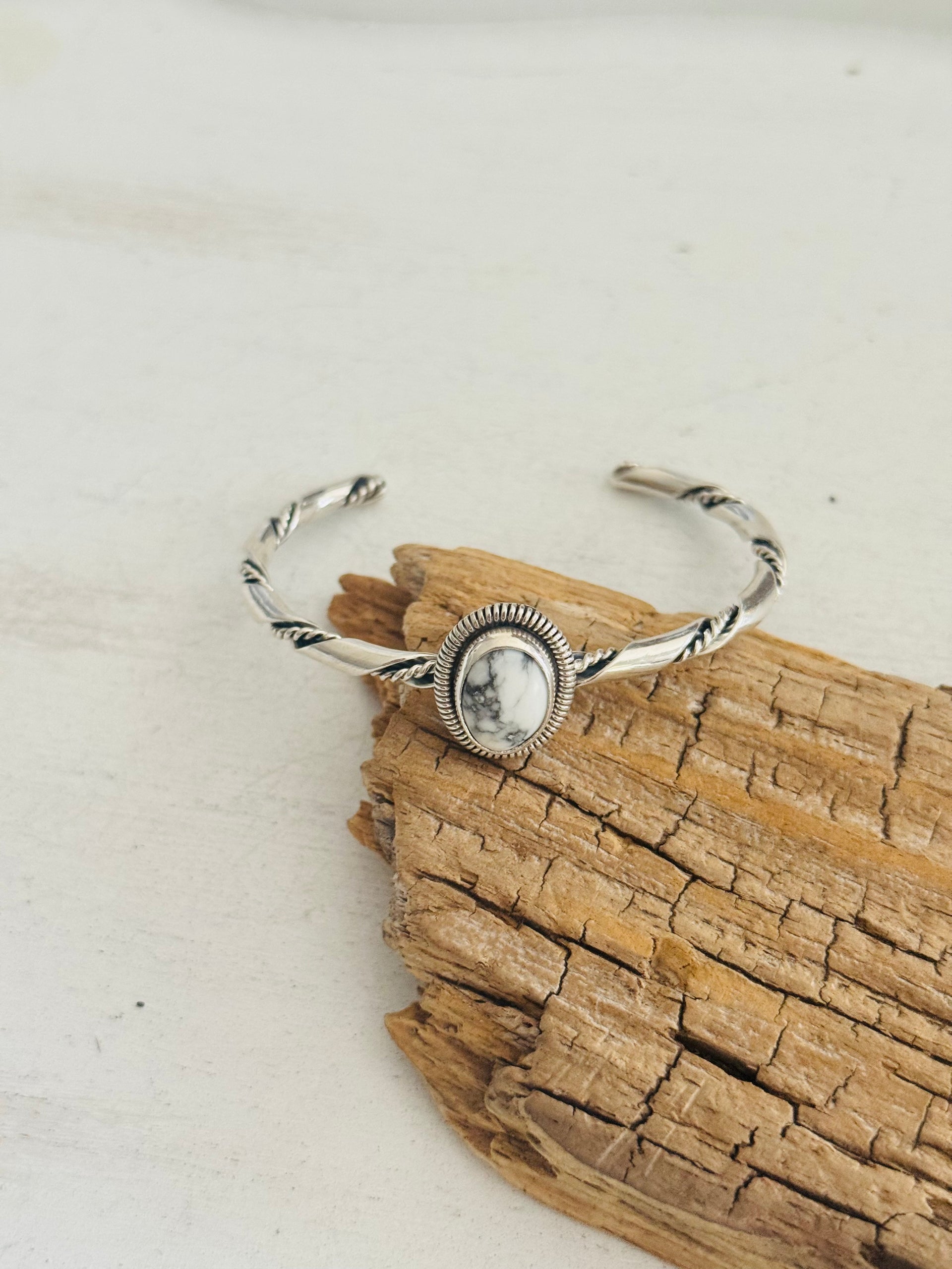 Wydell Billie White Buffalo & Sterling Silver Cuff Bracelet