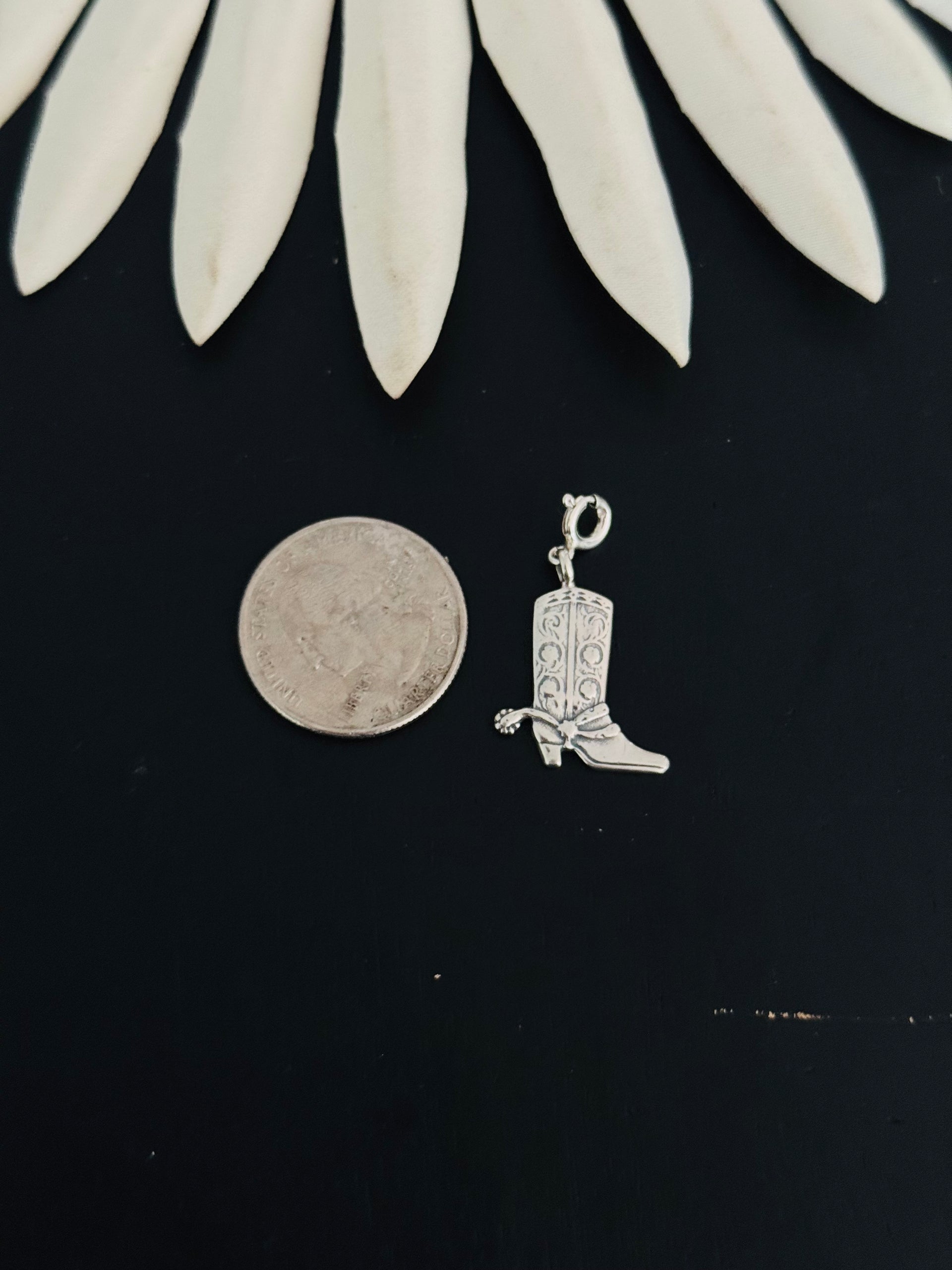 Navajo Made Sterling Silver Cowboy Boot Cast Charm