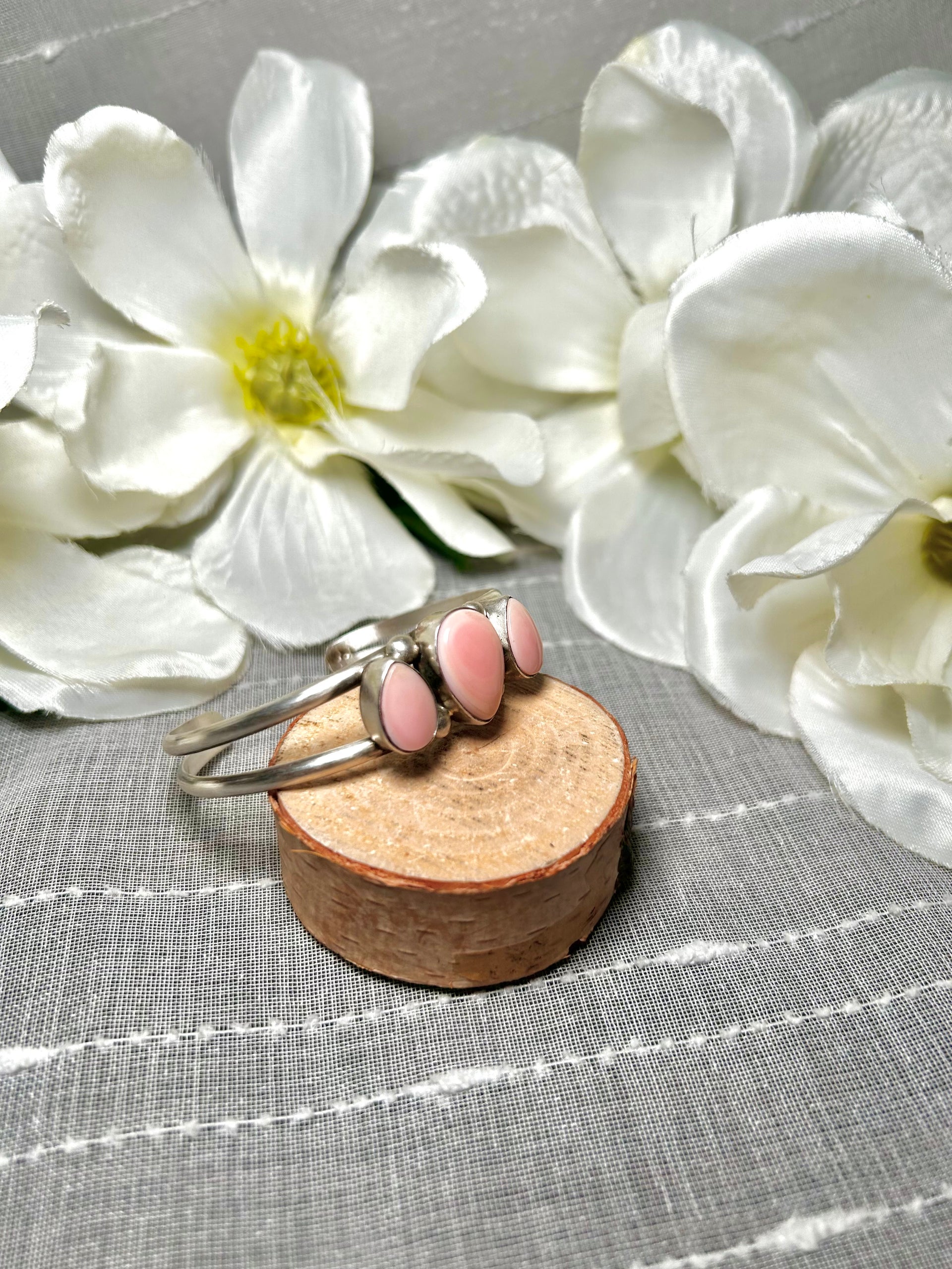 Augustine Largo Pink Conch & Sterling Silver Cuff Bracelet