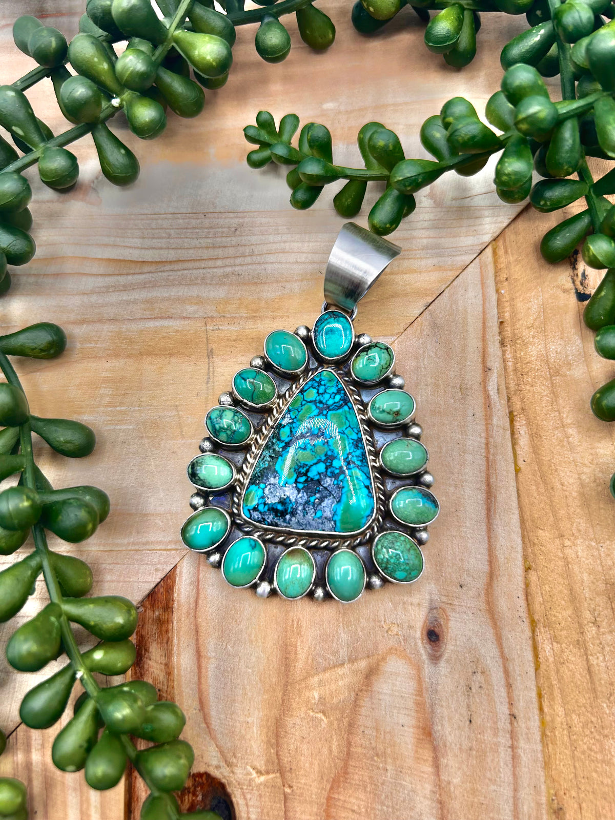 Wilson Dave’s Hubei Turquoise & Sterling Silver Pendant