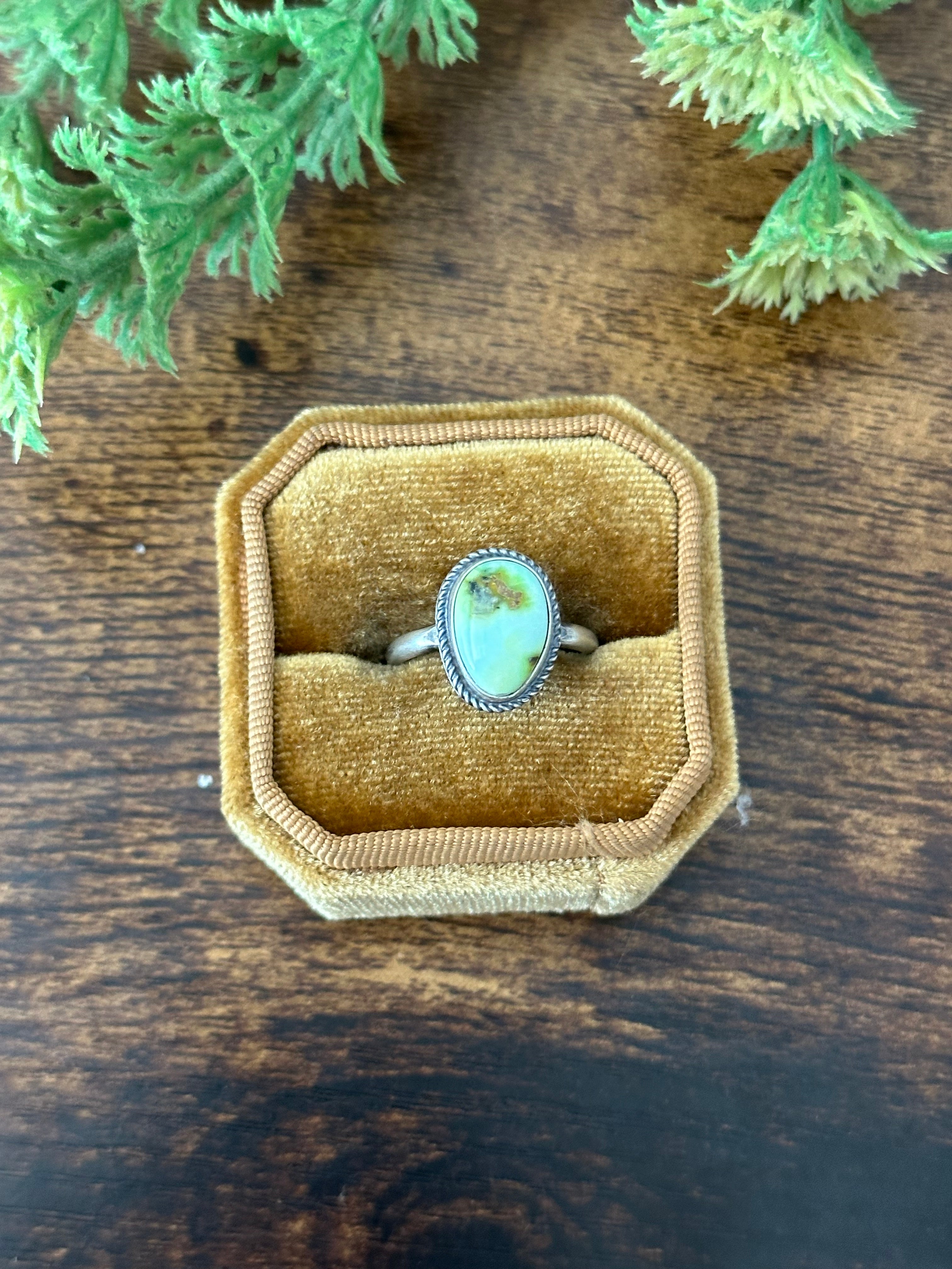 Navajo Handmade Palomino Variscite & Sterling Silver Rings