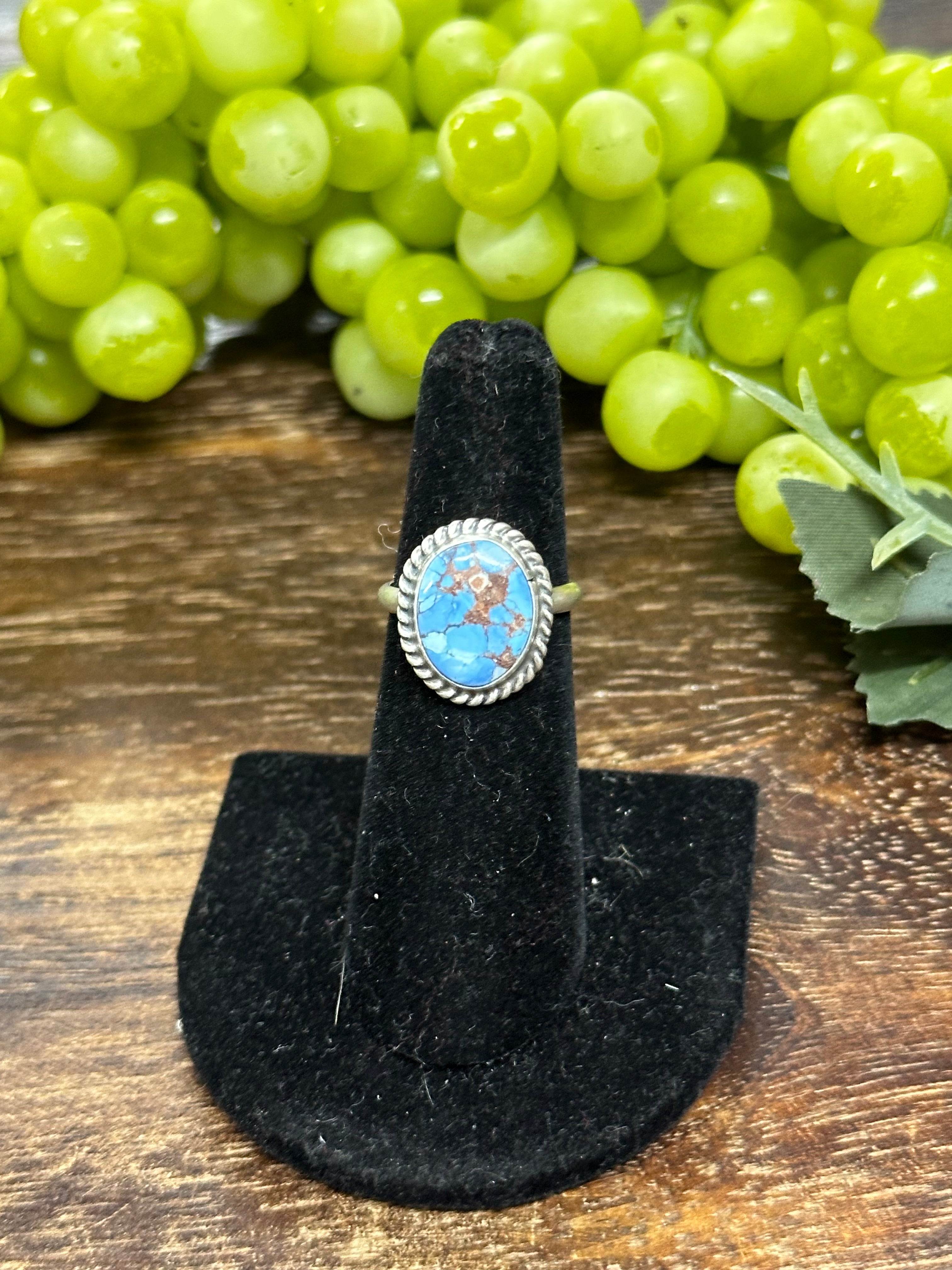 Navajo Made Golden Hills Turquoise & Sterling Silver Ring