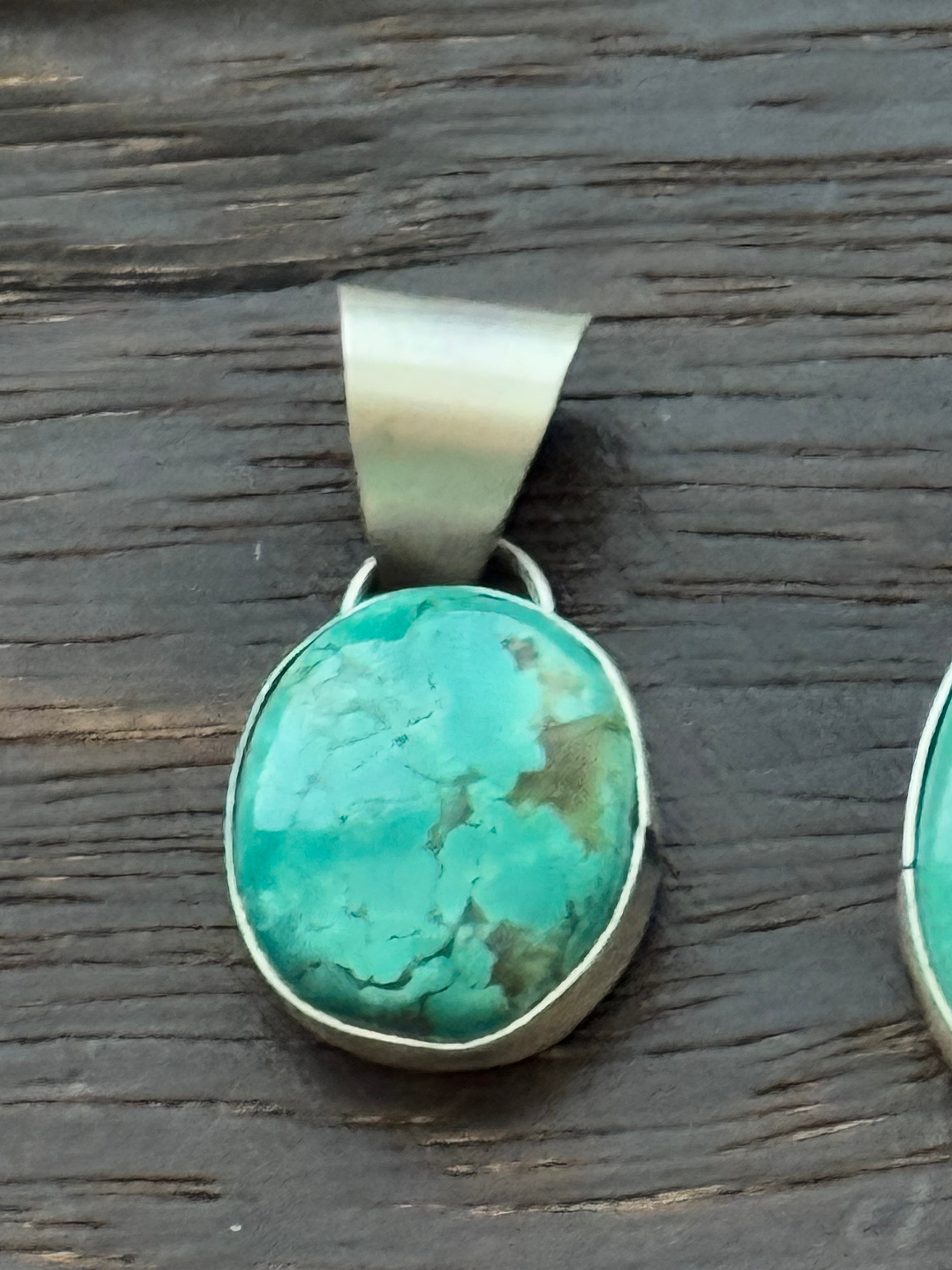 Navajo Made Royston Turquoise & Sterling Silver Pendant