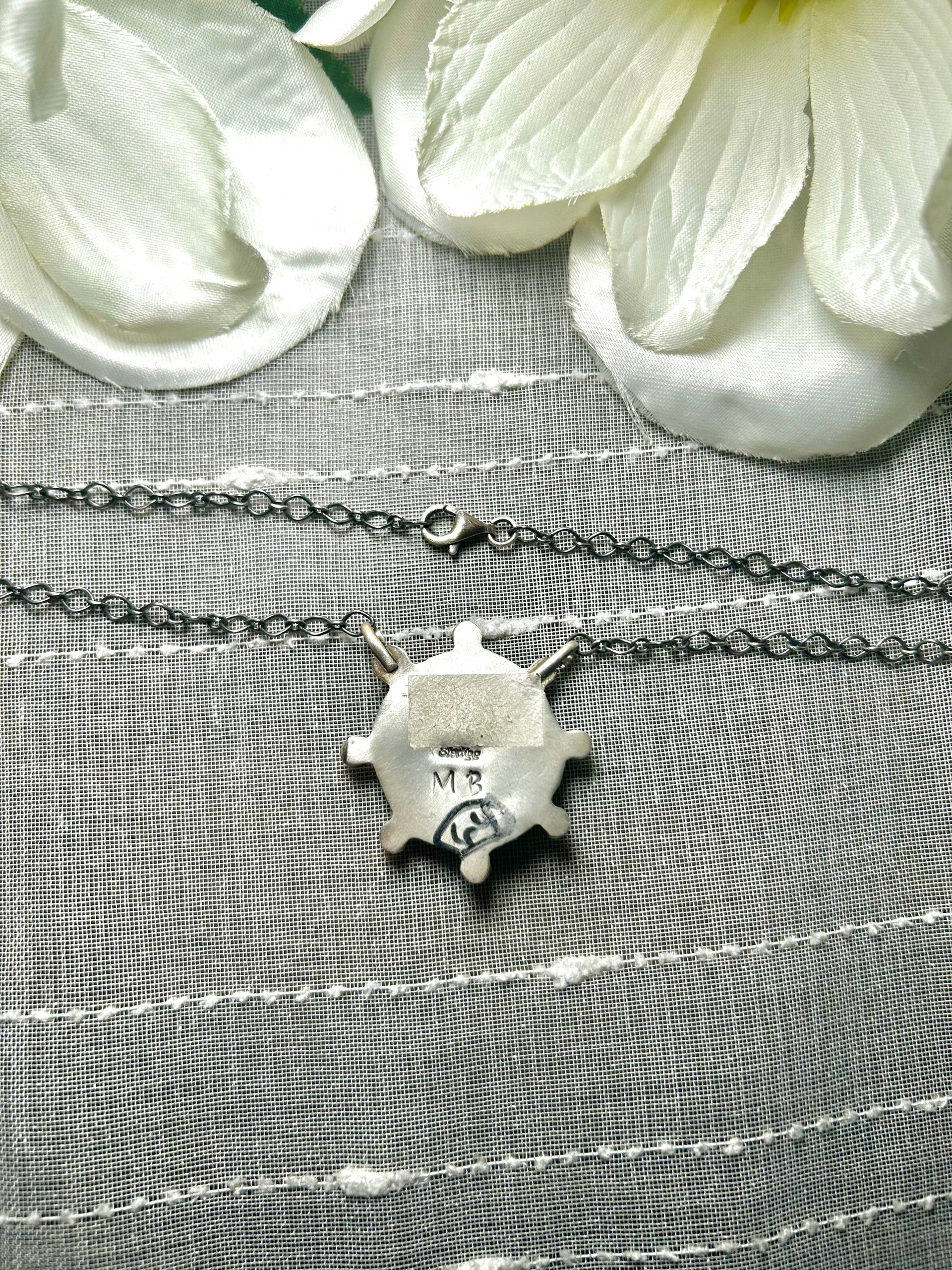 Navajo Made Natural Royston Turquoise & Sterling Silver Necklace