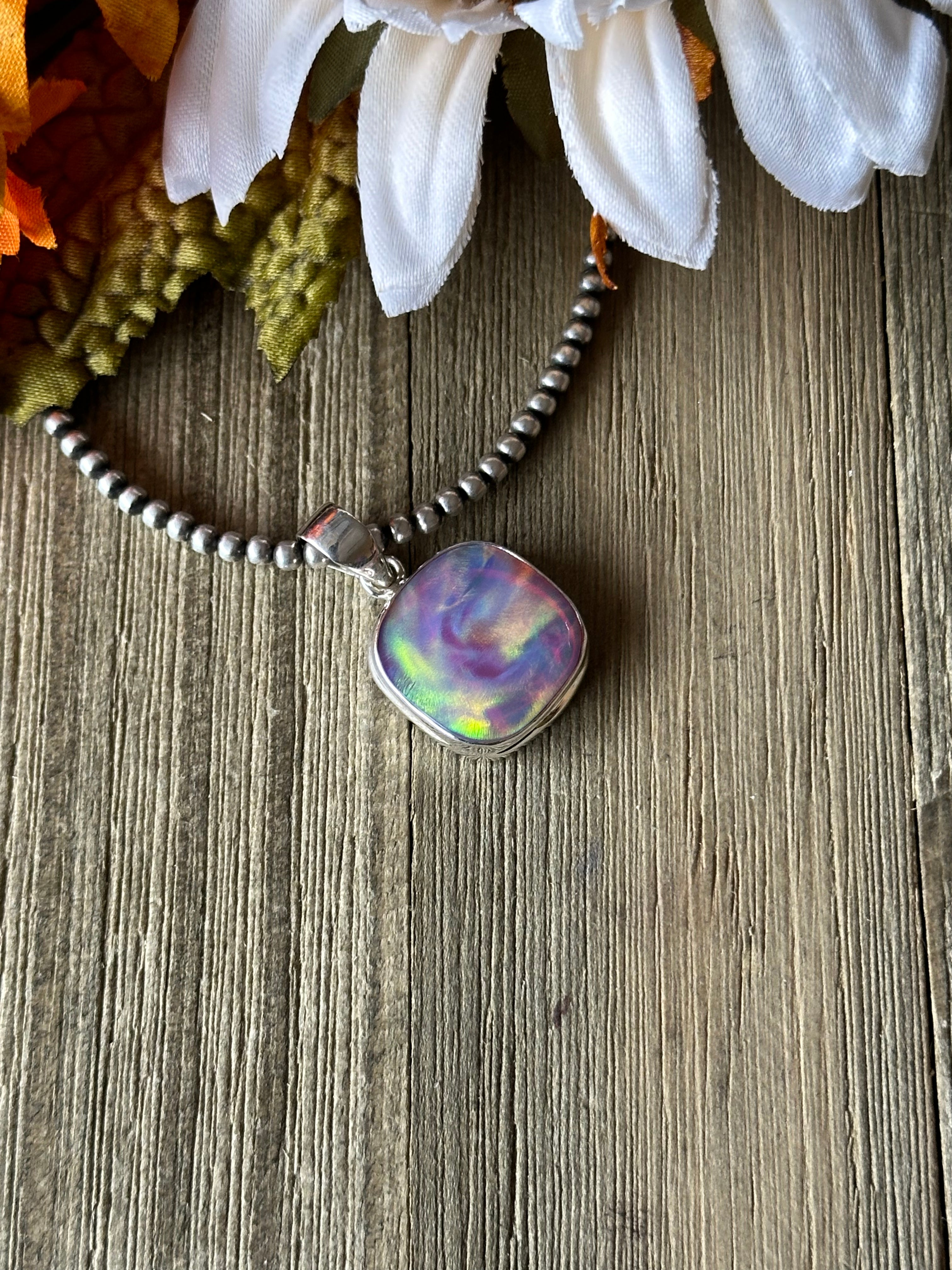 Southwest Handmade Opal & Sterling Silver Pendant