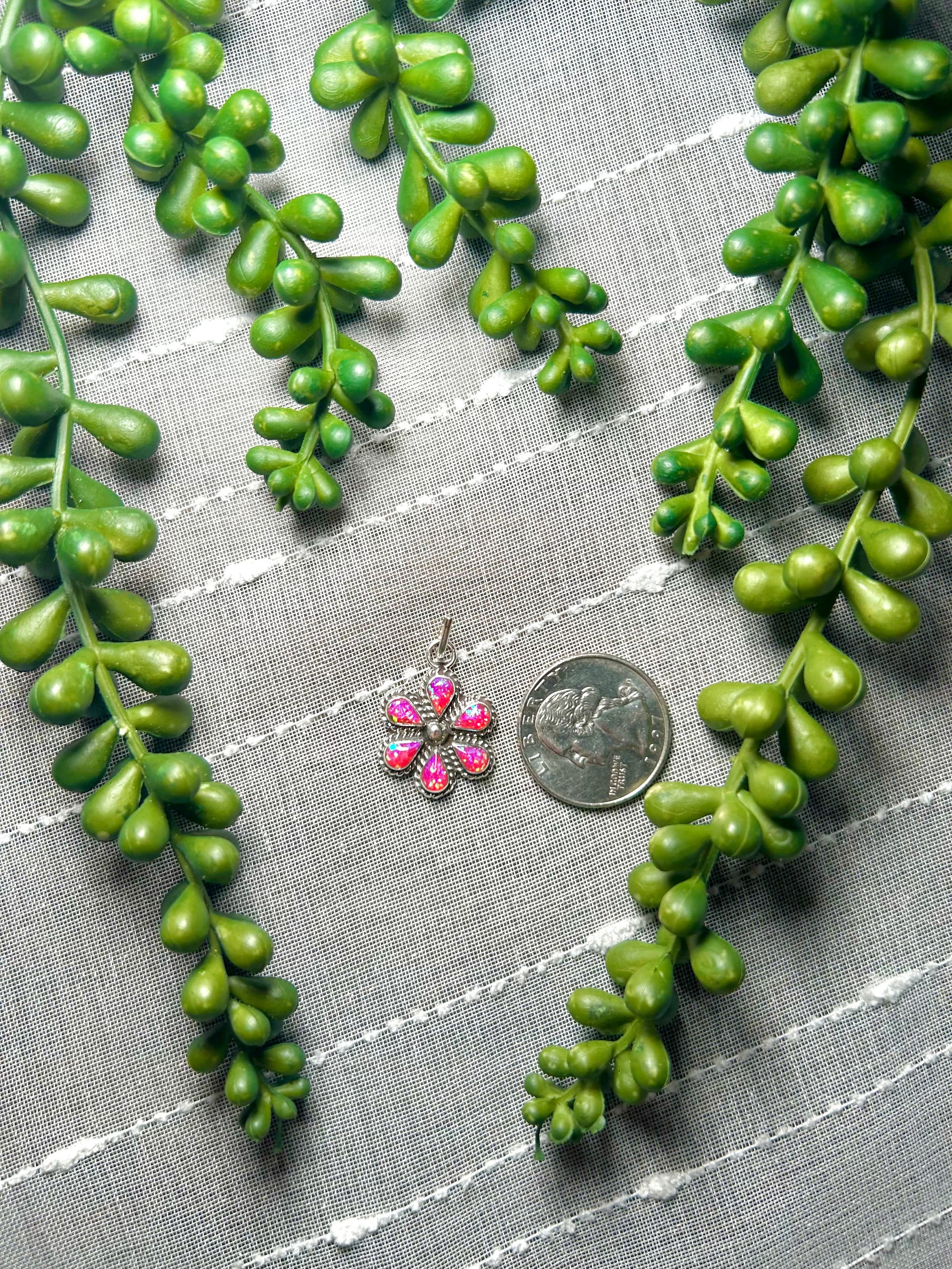 Zuni Made Opal & Sterling Silver Pendant