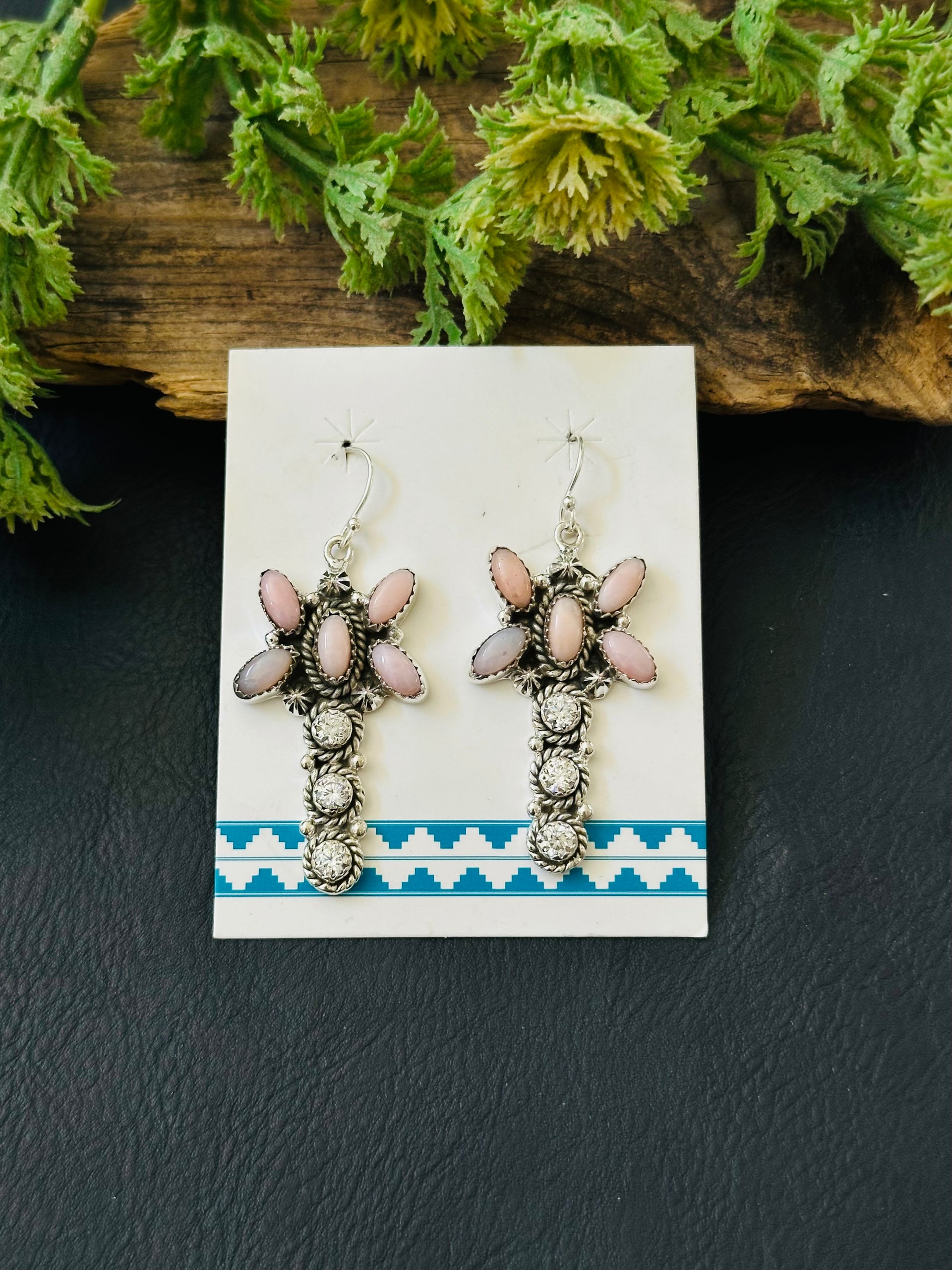 TTD “Whirlwind” Multi Stone & Sterling Silver Dangle Earrings