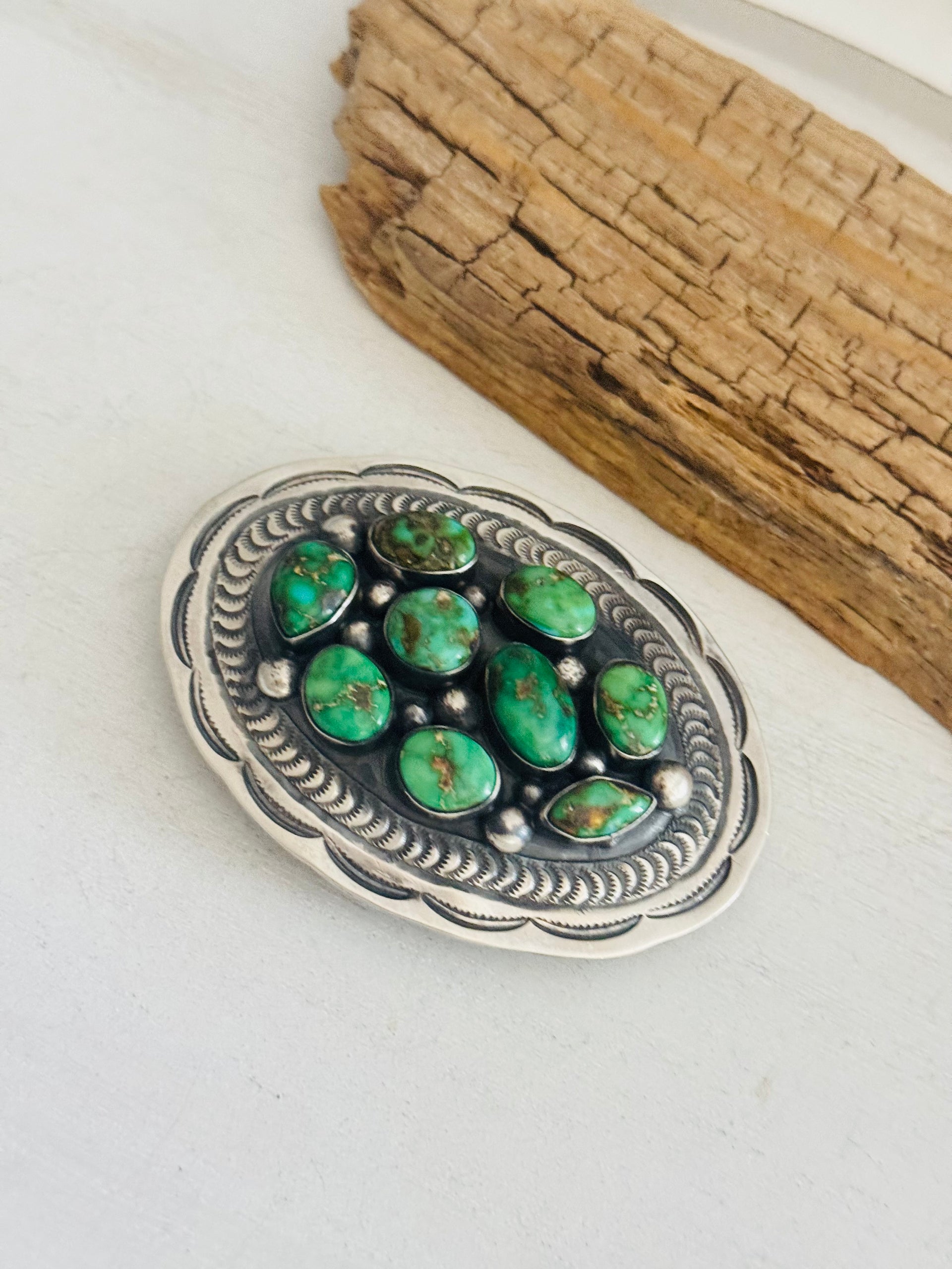 Chimney Butte Sonoran Gold Turquoise & Sterling Silver Belt Buckle