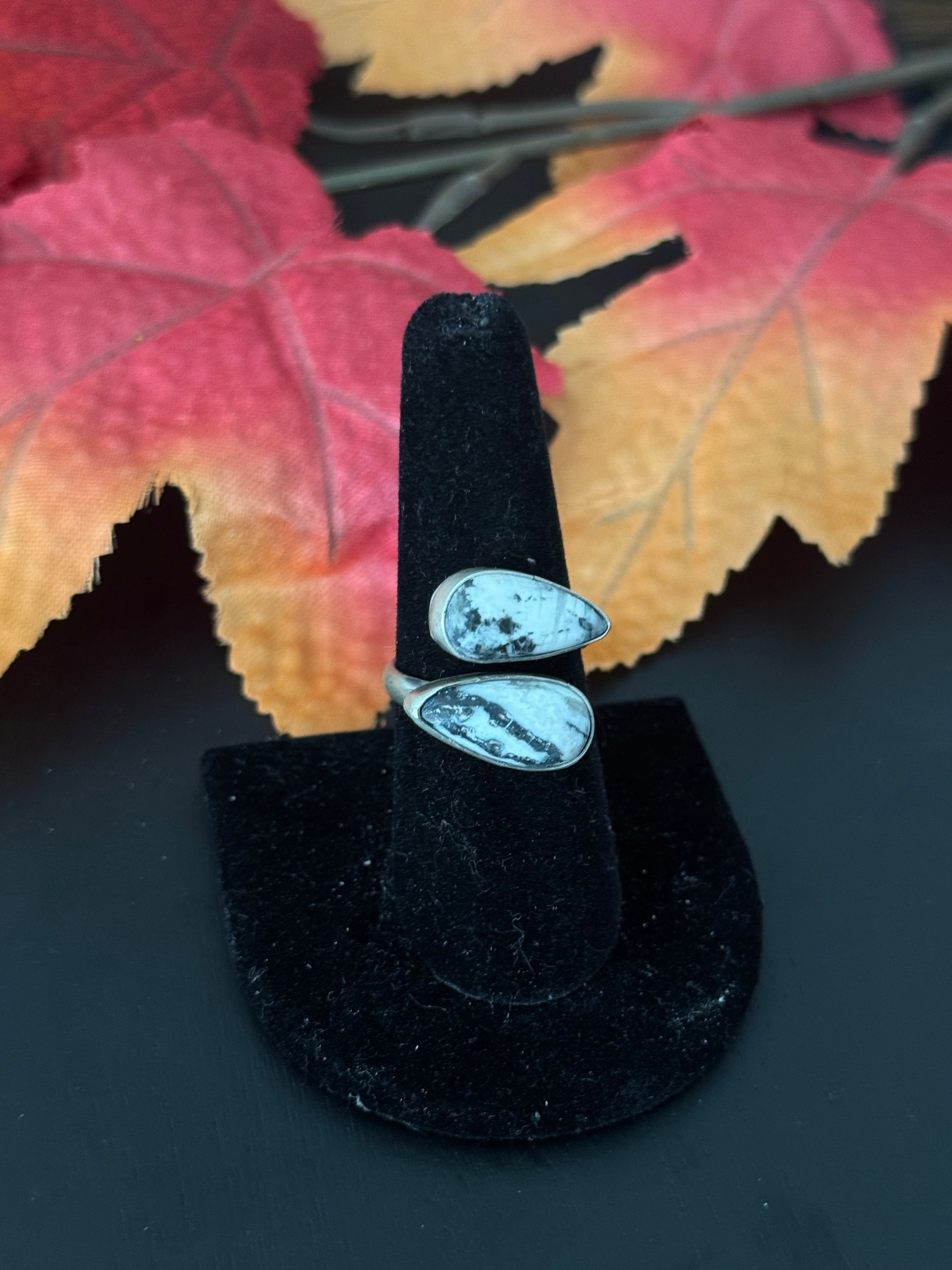 Ester Sam White Buffalo & Sterling Silver Adjustable Ring