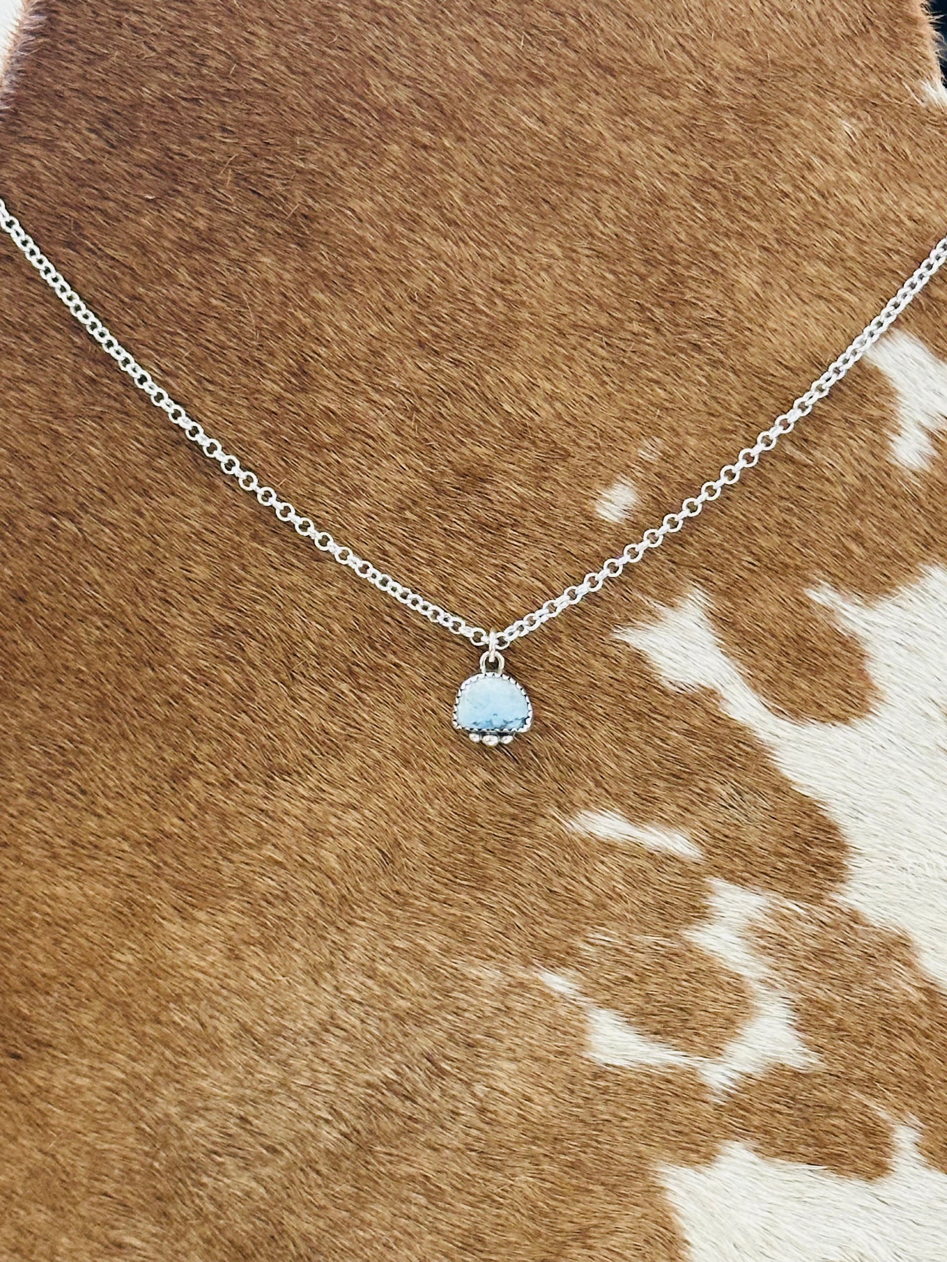 Southwest Handmade Golden Hills Turquoise & Sterling Silver Necklace