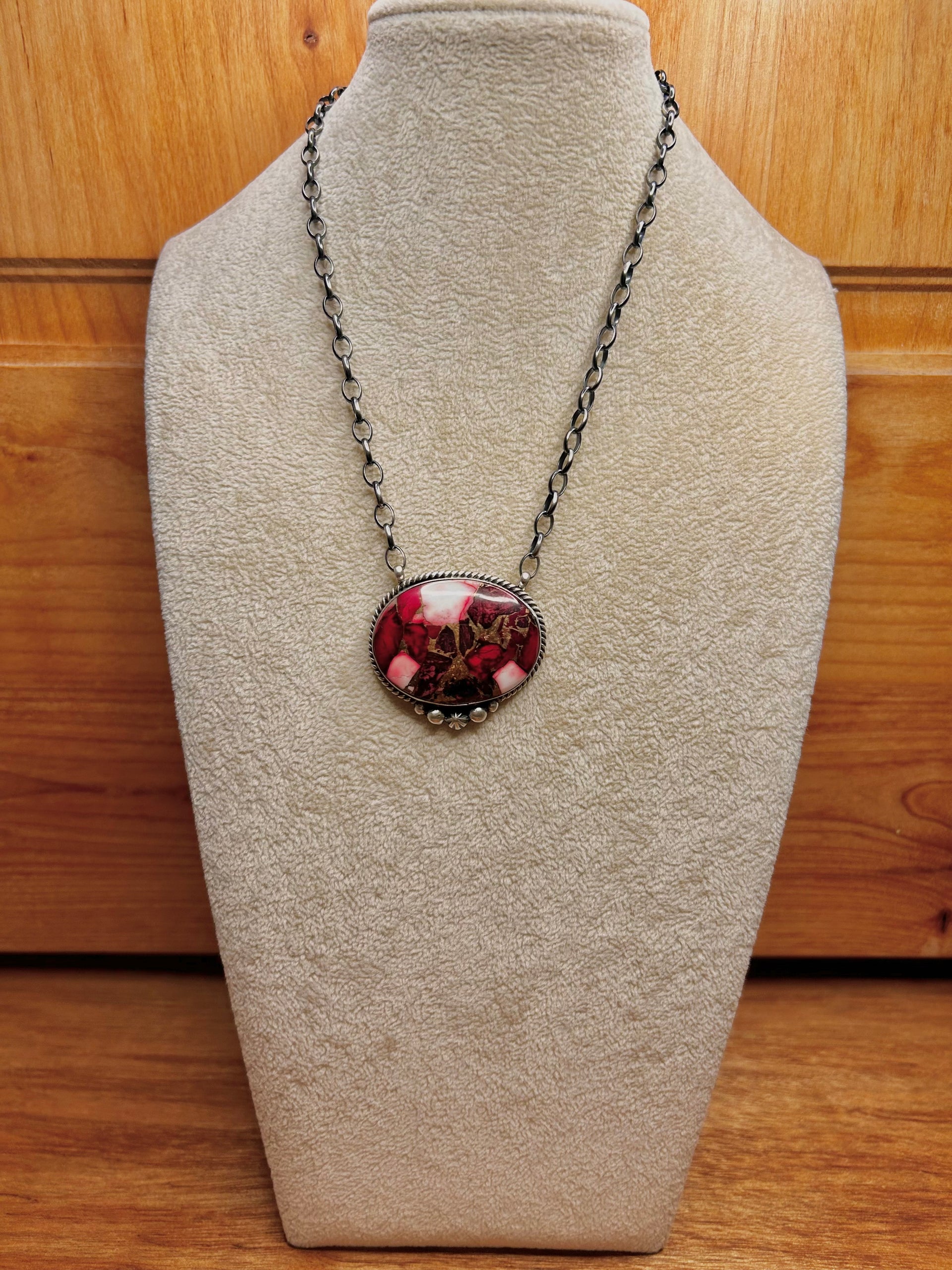 Johnny Dixon Rose Dahlia & Sterling Silver Necklace