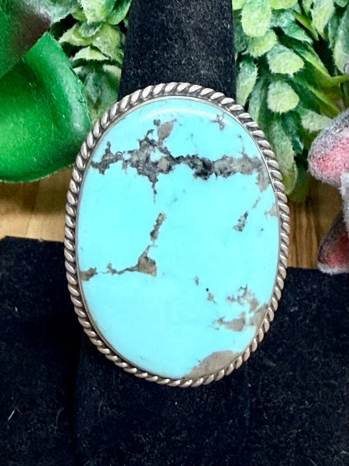 Southwest Handmade Turquoise & Sterling Silver Size 7.25