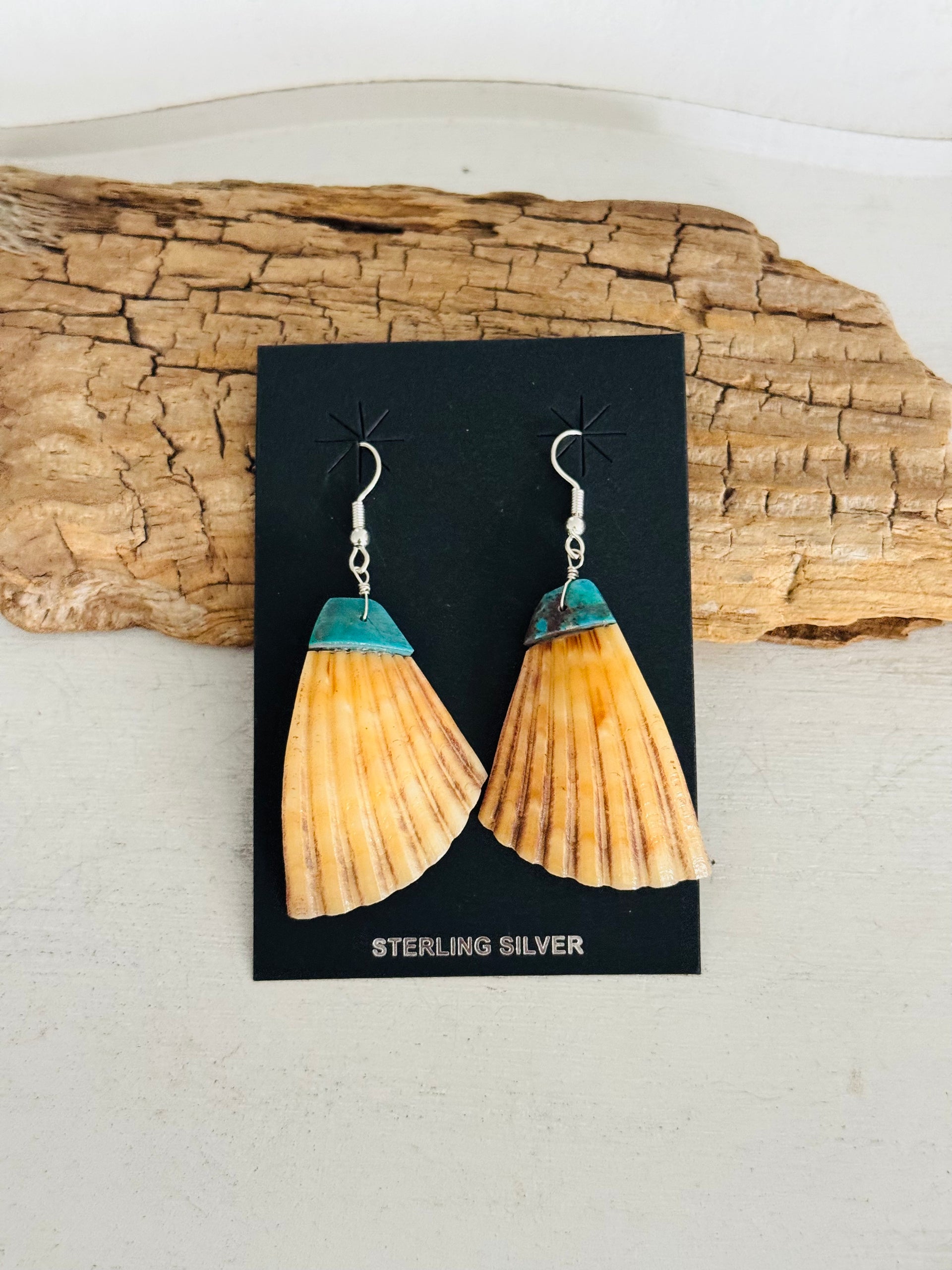 Santo Damingo Multi Stone & Sterling Silver Dangle Shell Earrings