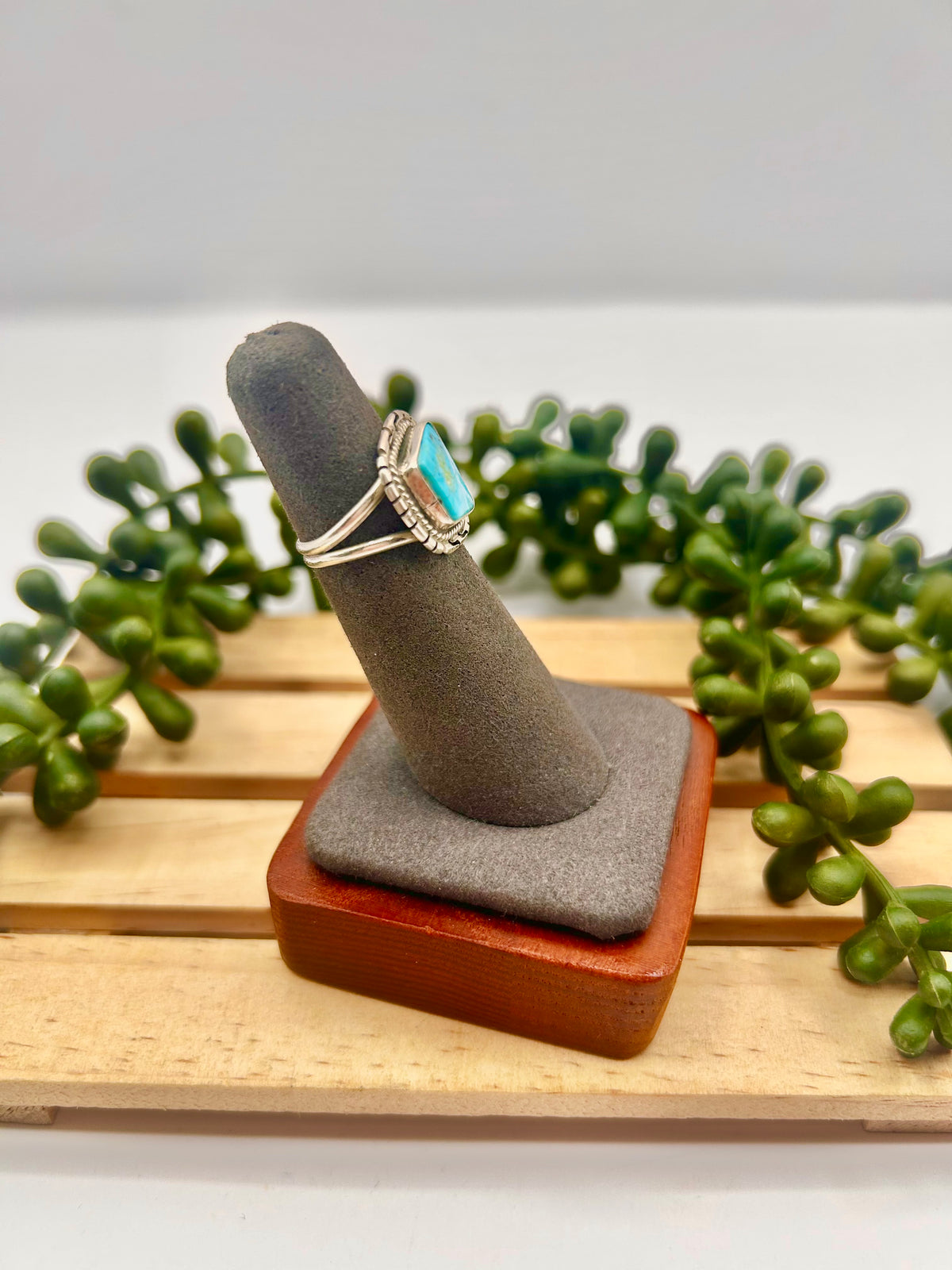 Peggy Skeets Kingman Turquoise & Sterling Silver Ring Size 5
