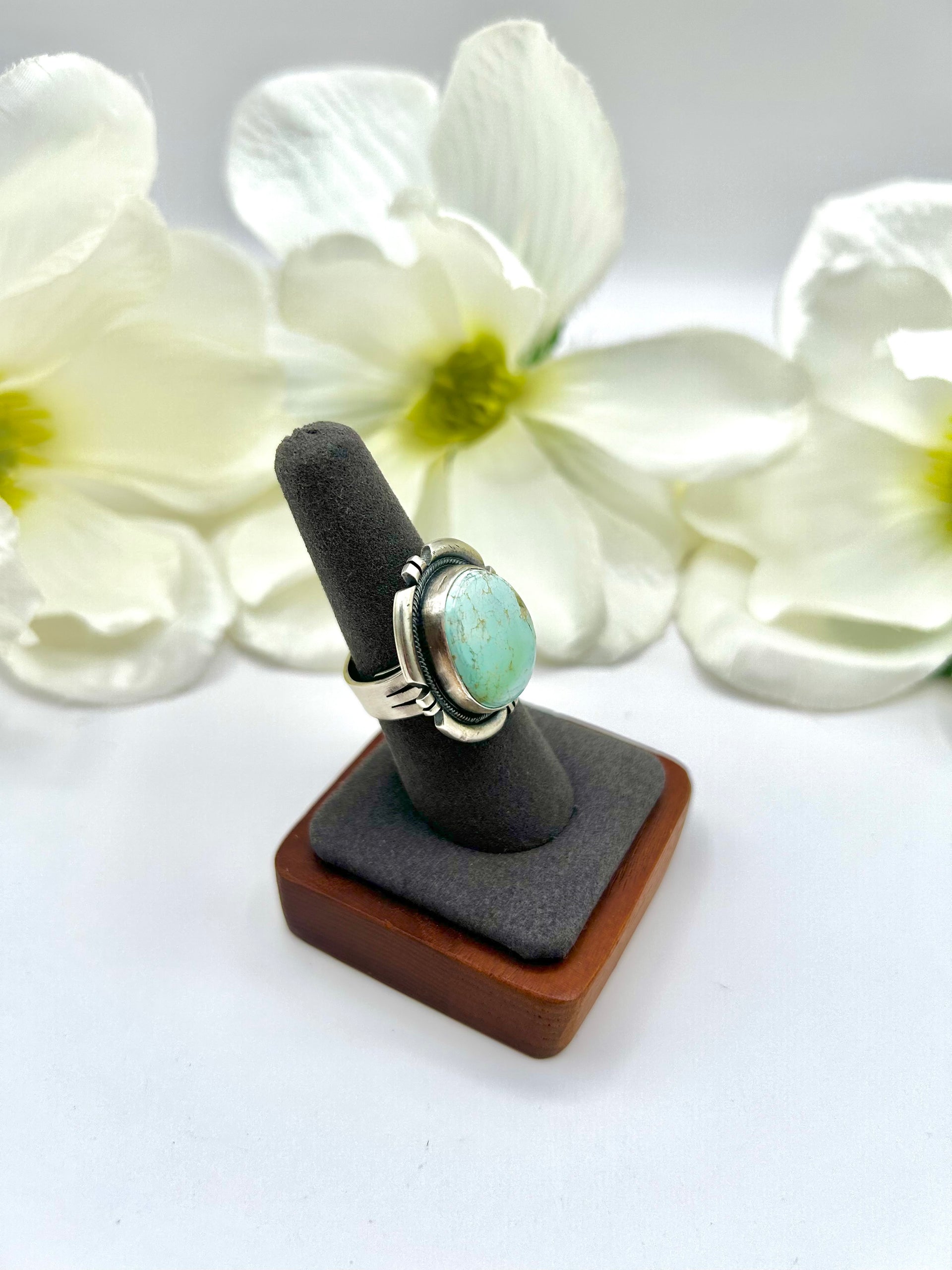 Randy Billy Sonoran Mountain Turquoise & Sterling Silver Adjustable Ring