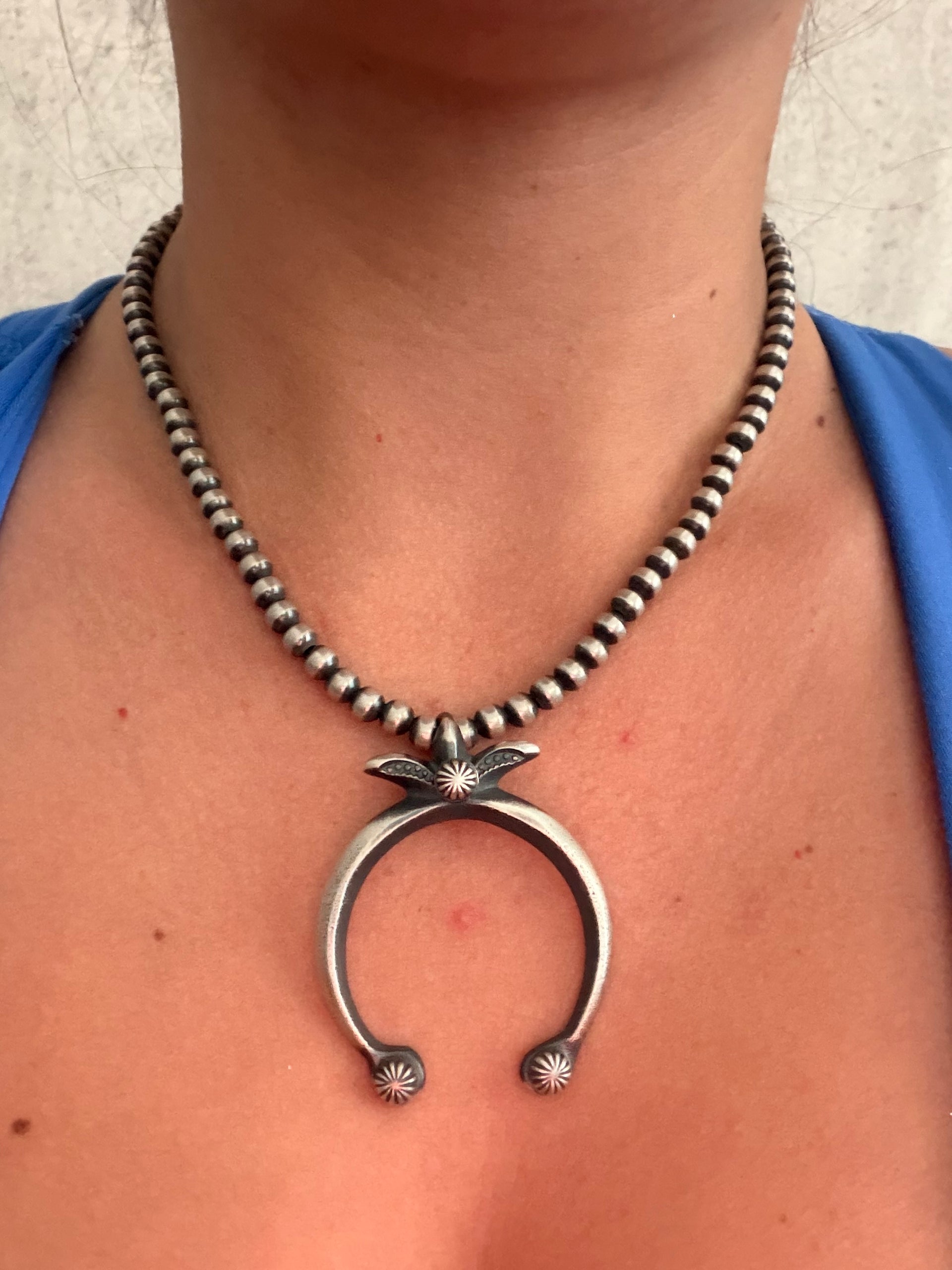 Navajo Made Sterling Silver Naja Pendant