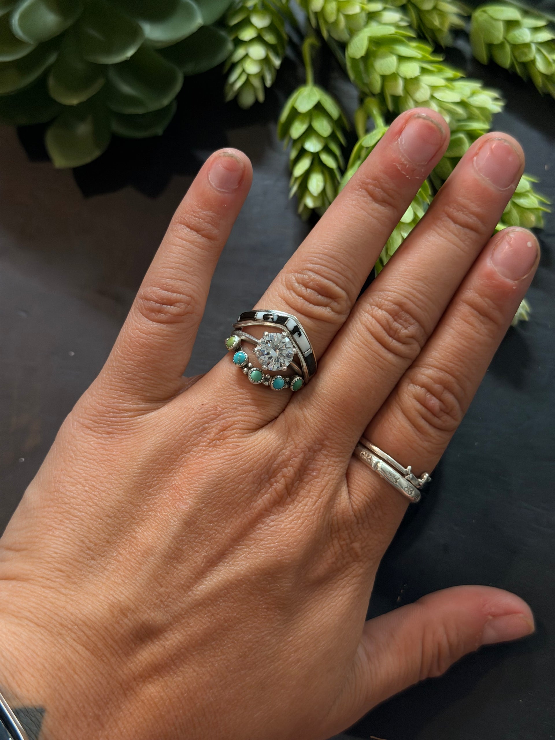 Jamie Johnson White Buffalo & Sterling Silver Inlay Ring