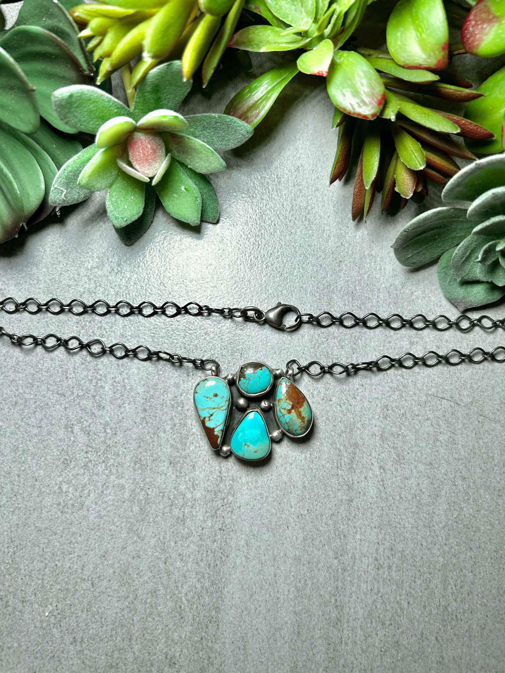 Ella Peters #8 Turquoise & Sterling Silver Necklace