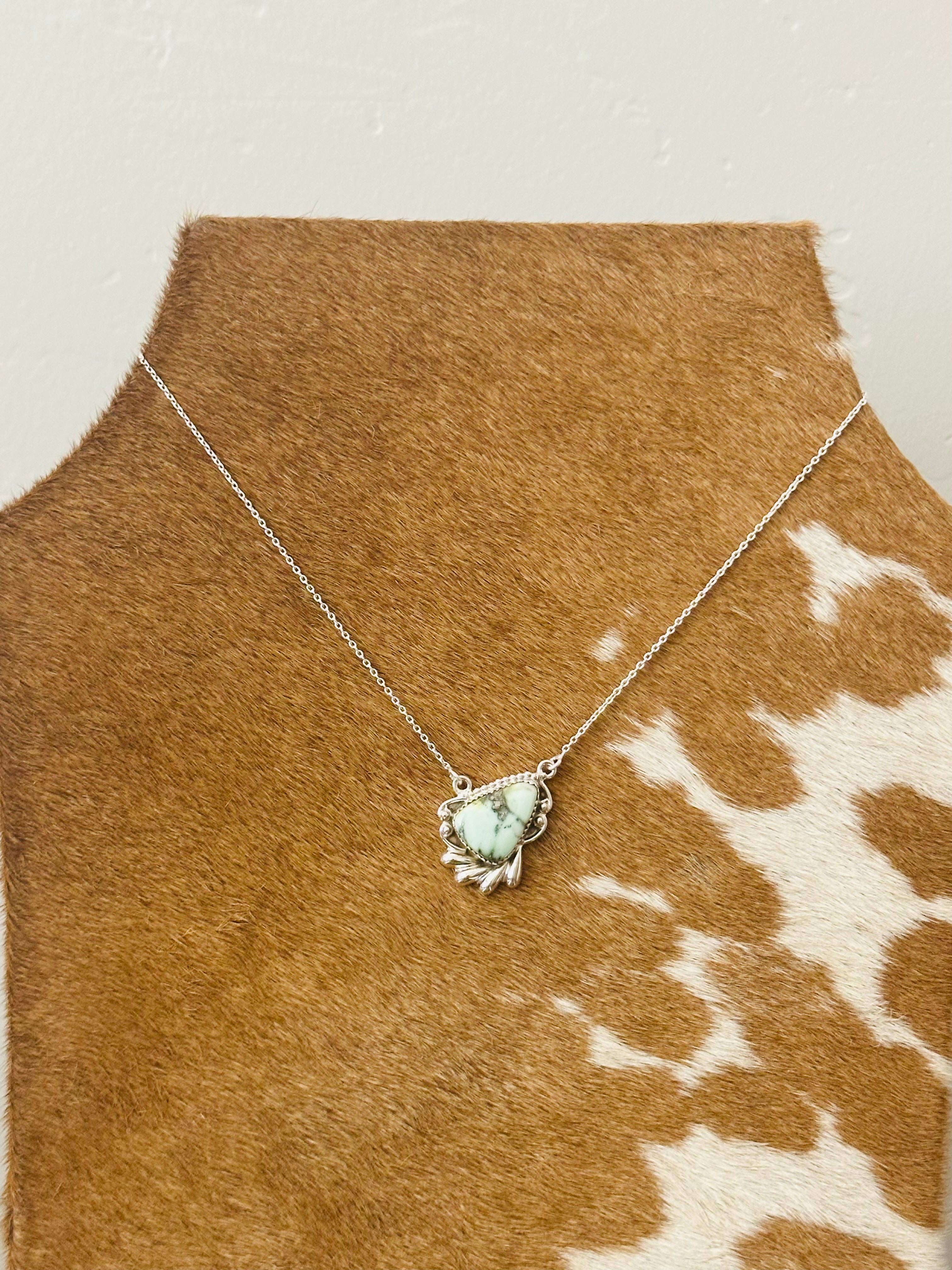 Southwest Palomino Variscite & Sterling Silver Necklace