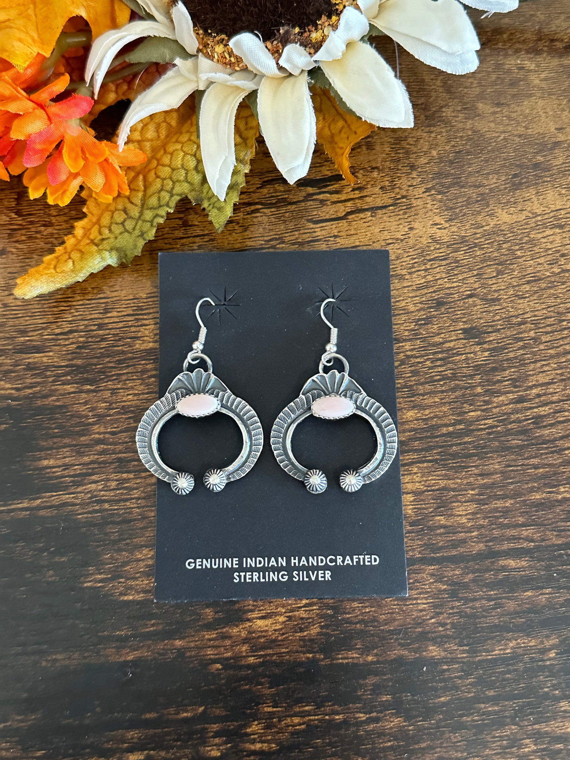Kindale Billah Pink Conch & Sterling Silver Dangle Earrings