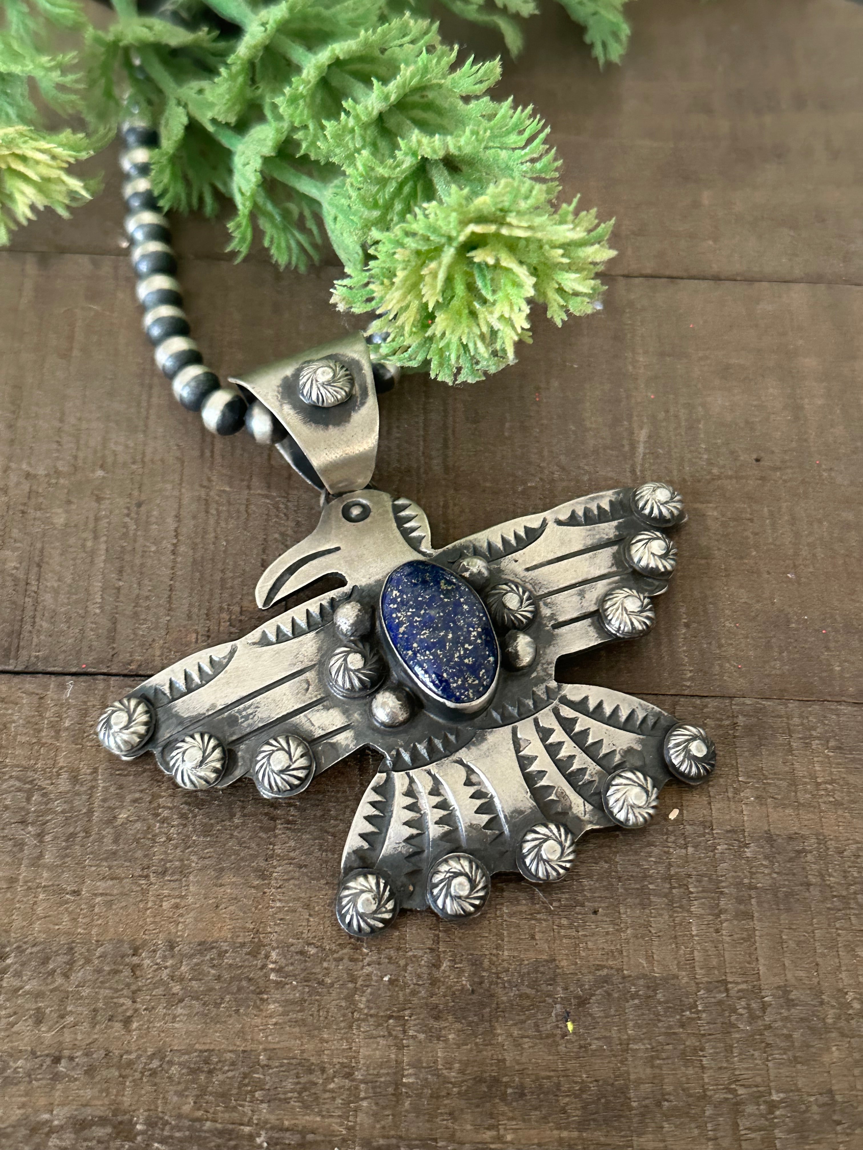 Chimney Butte Lapis & Sterling Silver Thunderbird Pendant