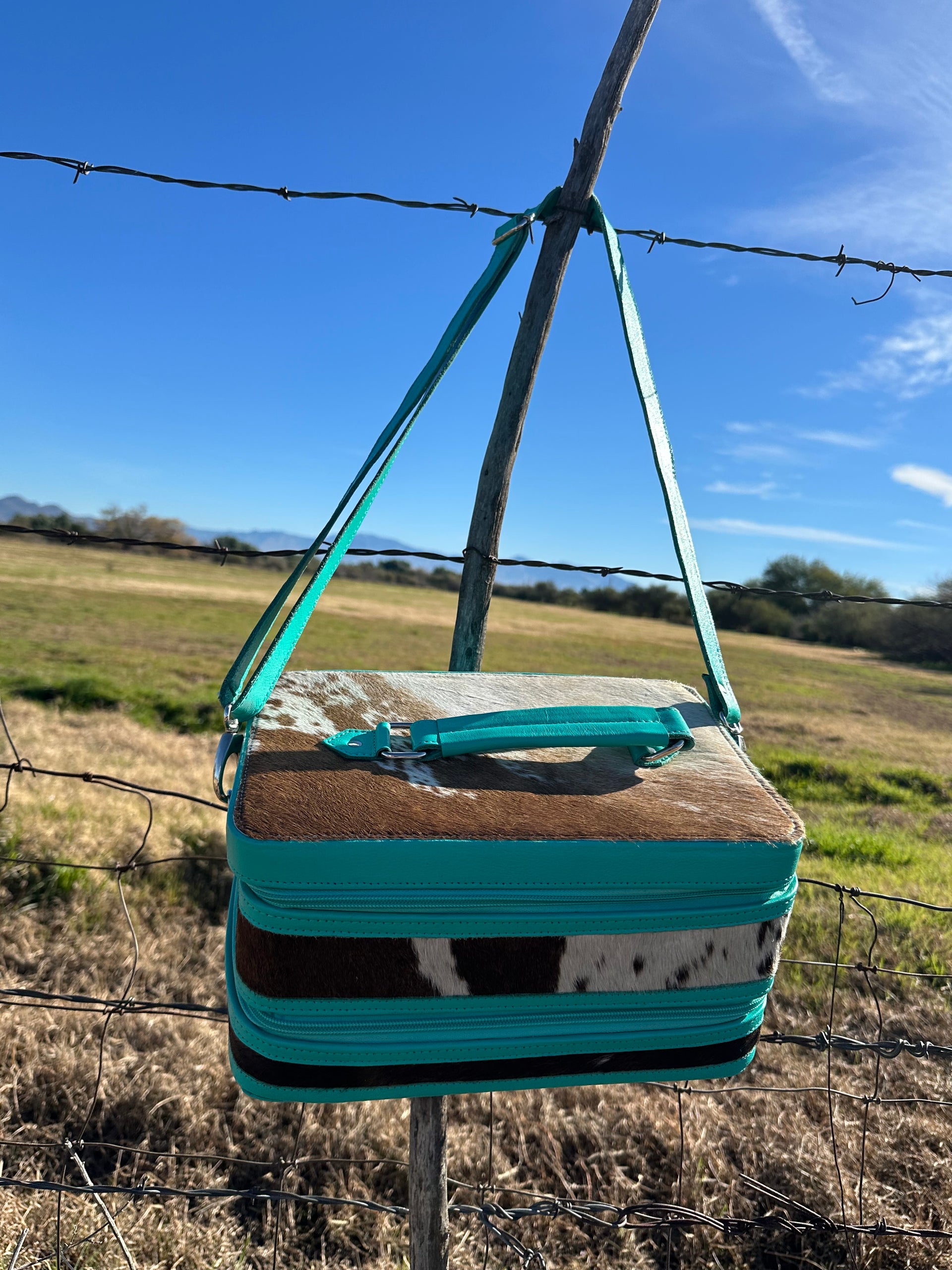 Double Layered Genuine Tooled Leather & Cowhide Jewelry Box