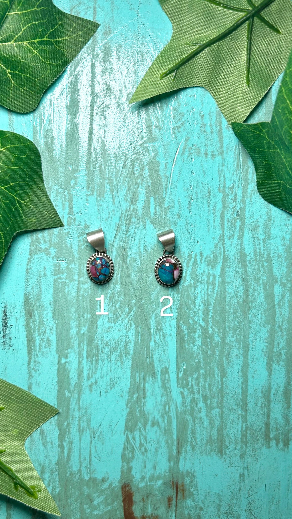 Navajo Made Mohave Turquoise & Sterling Silver Pendant