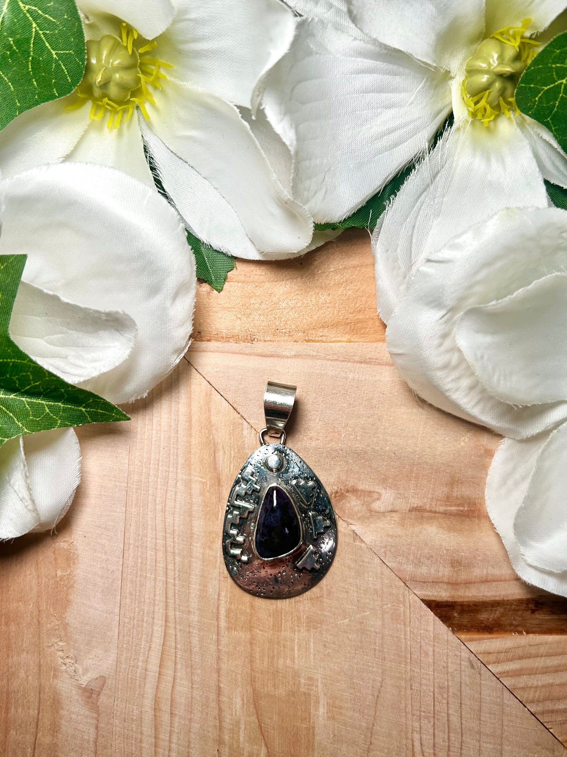 Navajo Made Sugilite & Sterling Silver Pendant