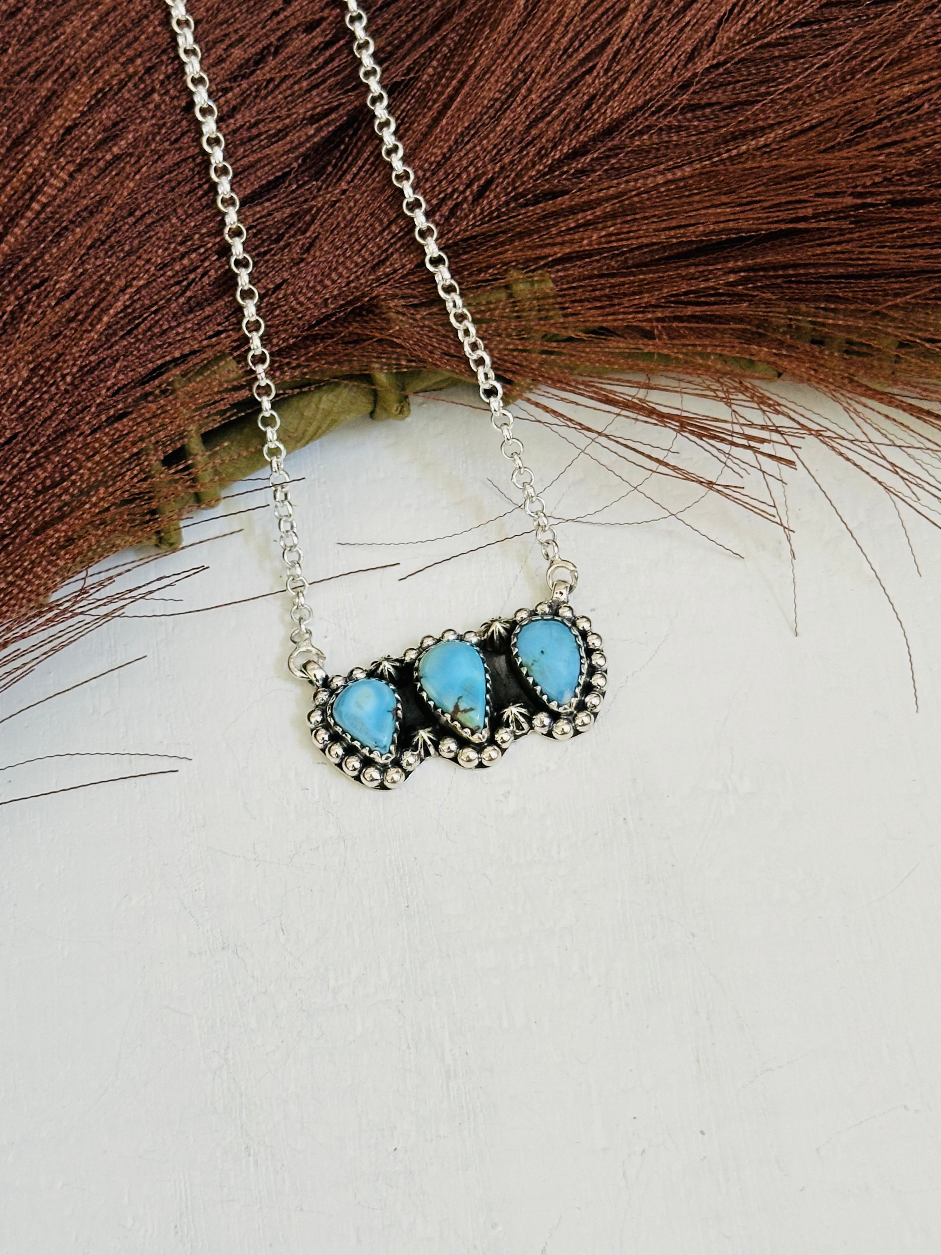 TTD “Array” Golden Hills Turquoise & Sterling Silver Necklace