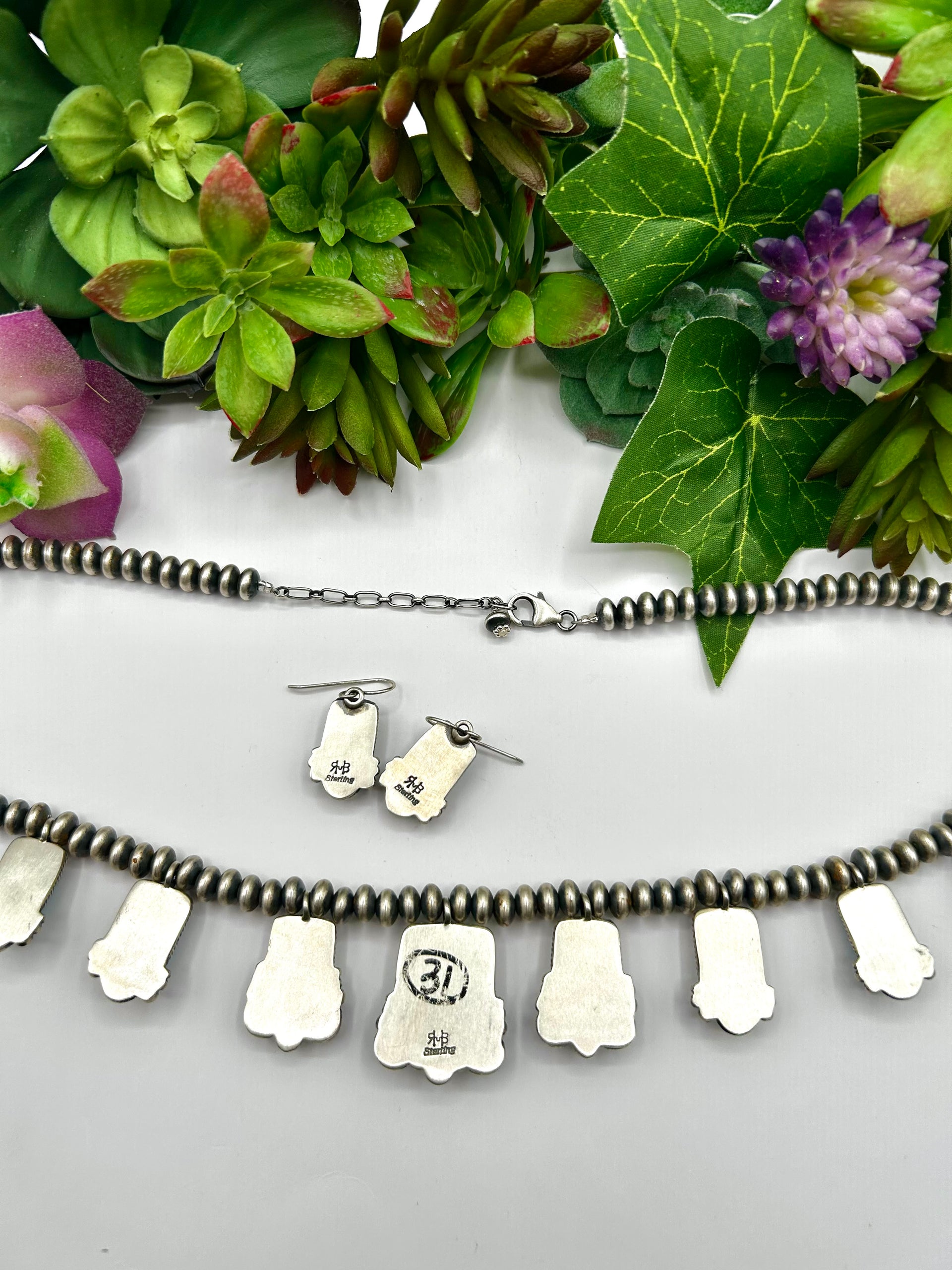 Randy Boyd Sleeping Beauty Turquoise & Sterling Silver Necklace Set