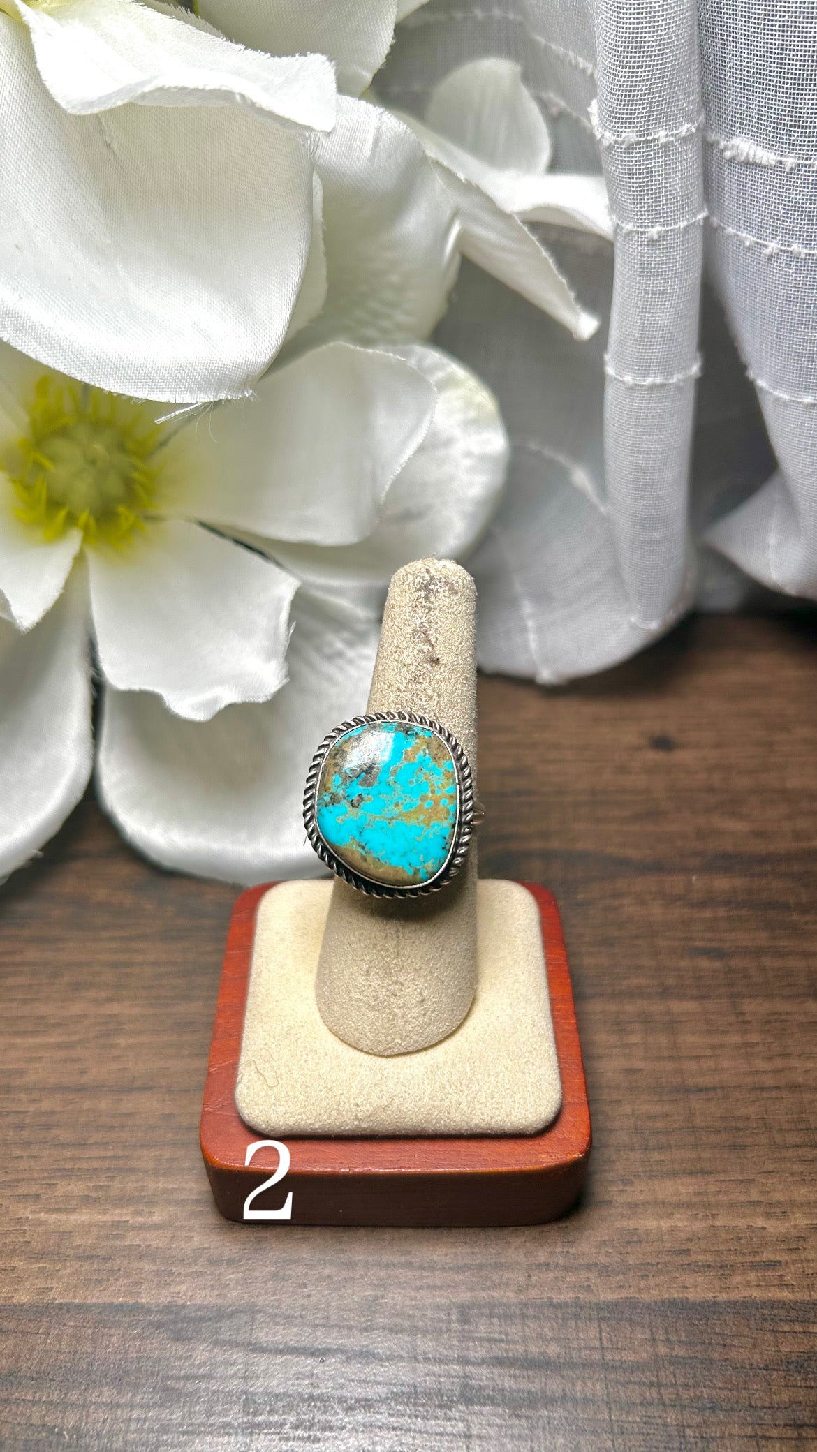 Donovan Nez Kingman Turquoise & Sterling Silver Adjustable Ring