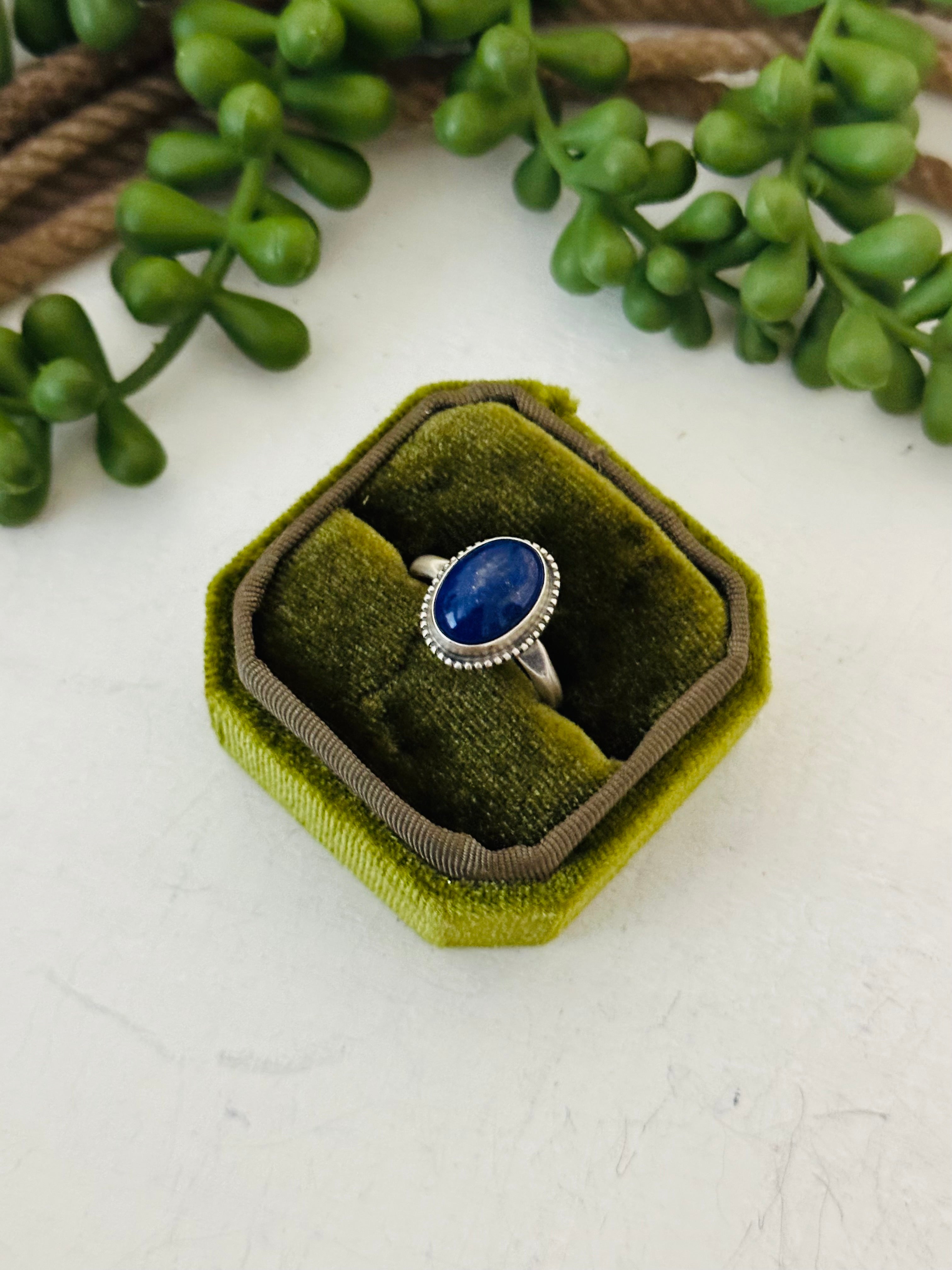 Navajo Made Lapis & Sterling Silver Ring