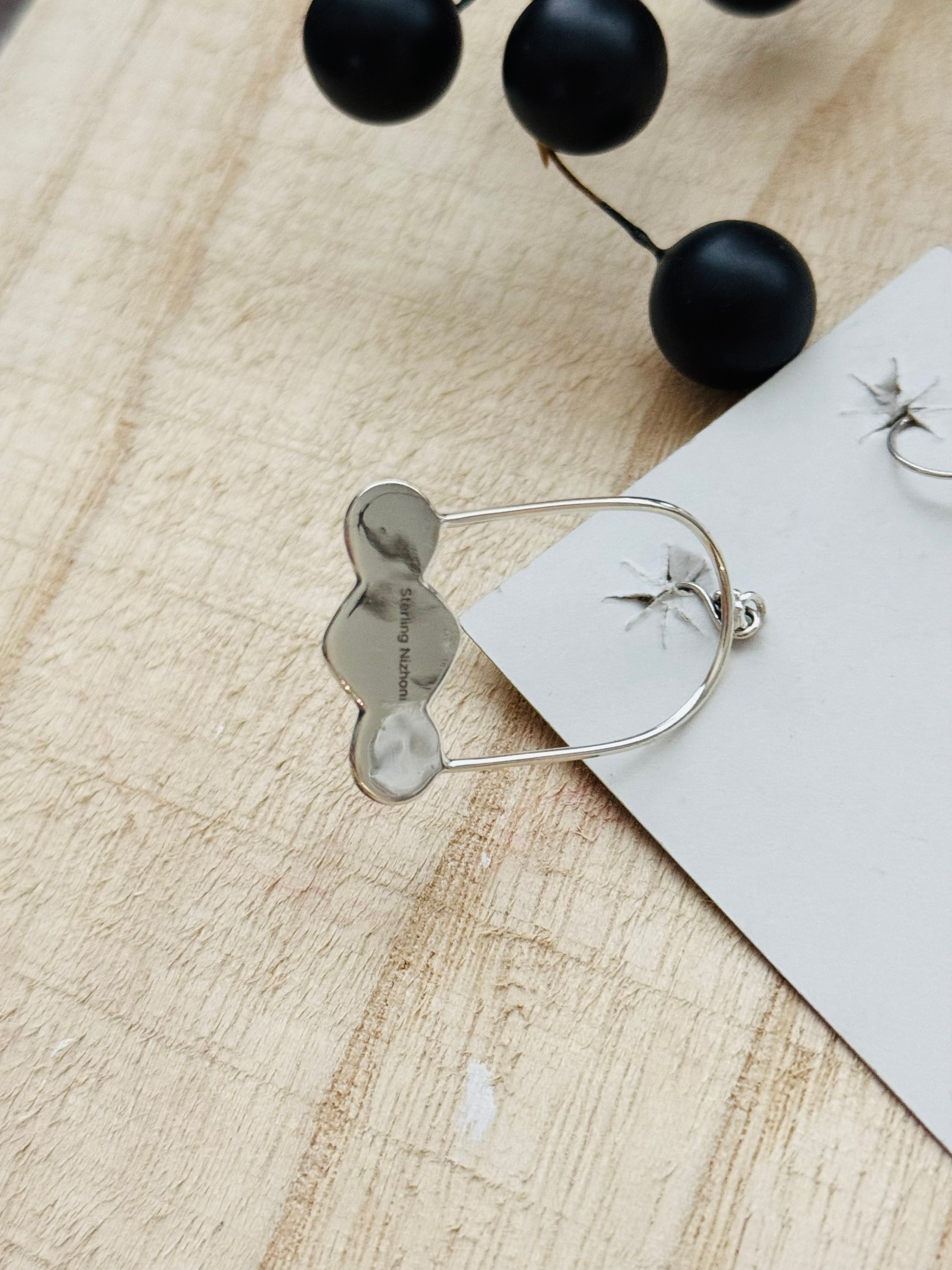 Southwest Handmade White Buffalo & Sterling Silver Dangle Earrings