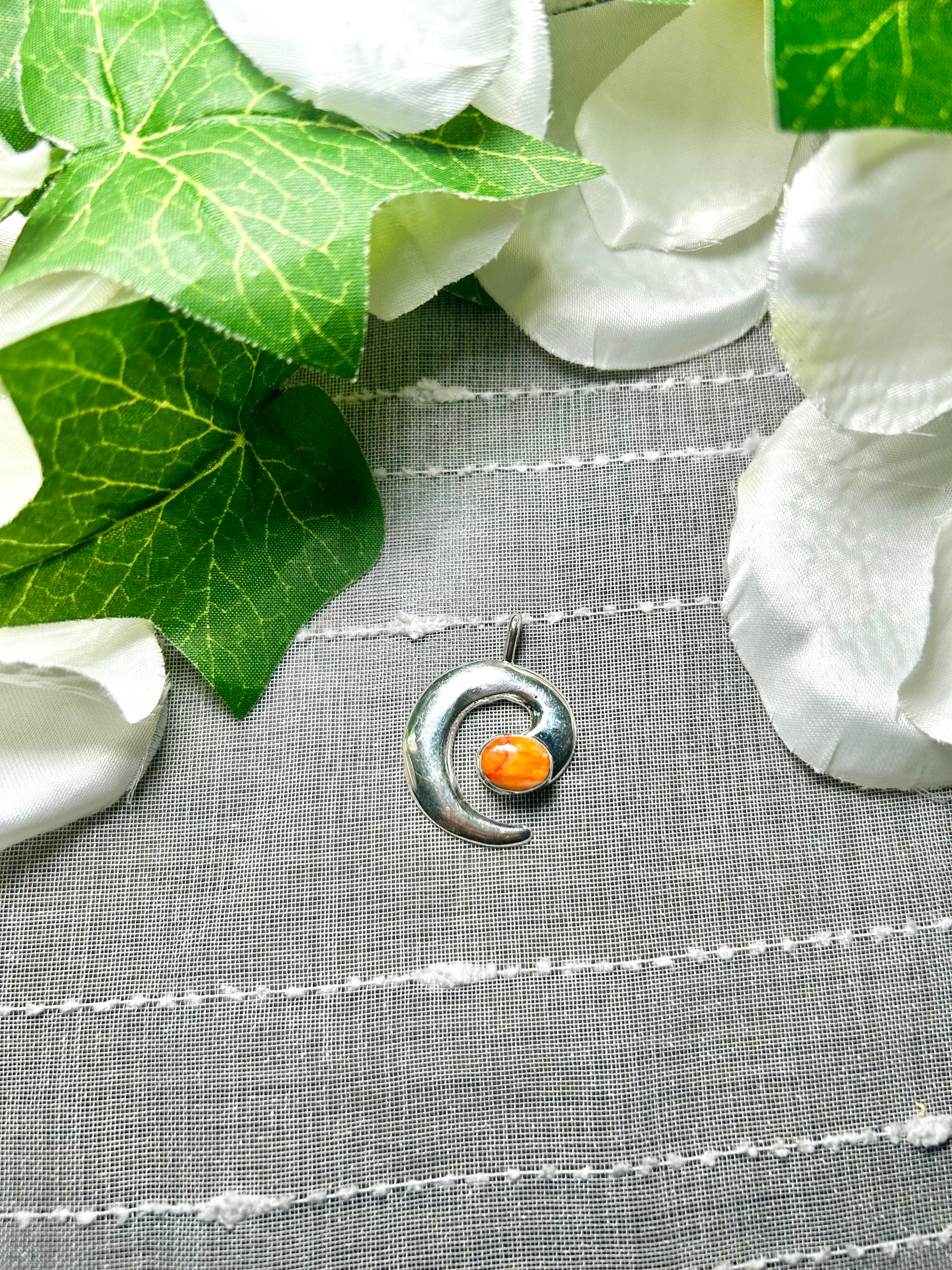 Joe Martinez Spiny Oyster & Sterling Silver Pendant