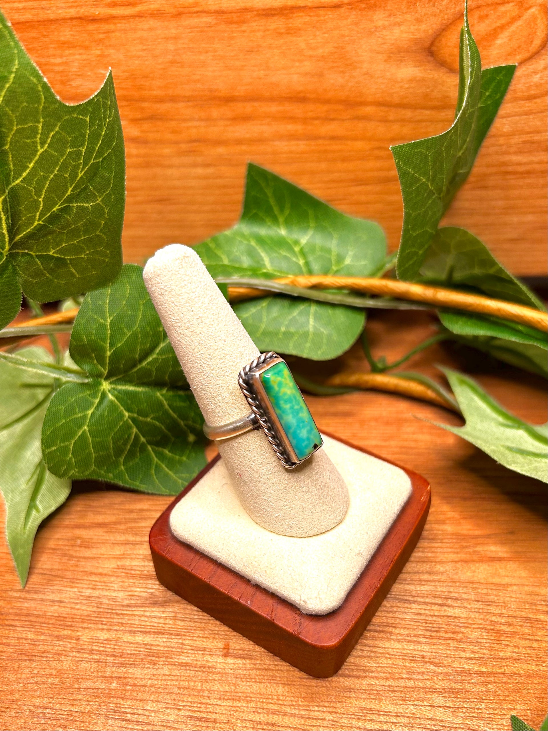 Augustine Largo Kingman & Sterling Sliver Cluster Ring 8