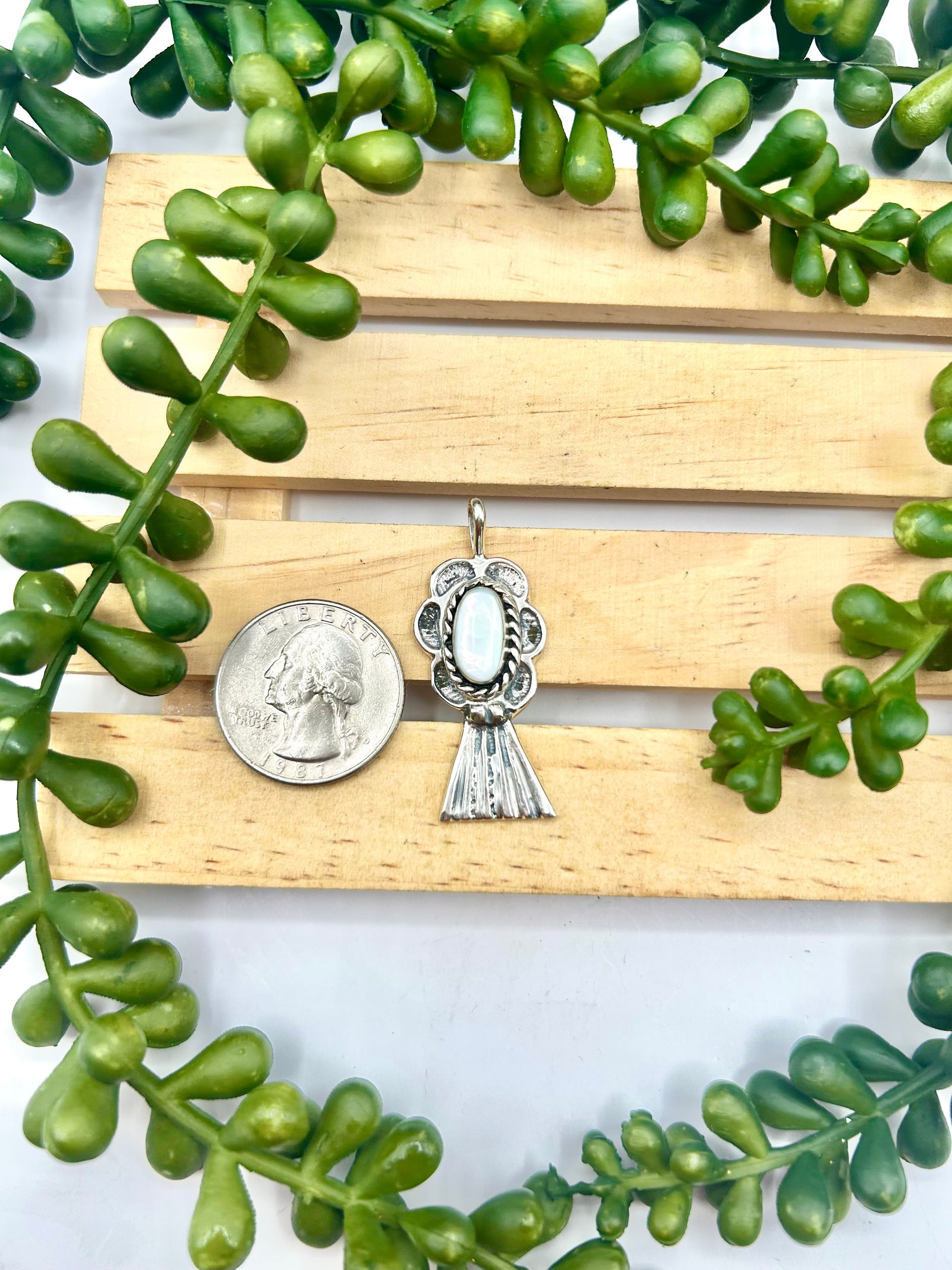 Joe Martinez Mother of Pearl & Sterling Silver Pendant