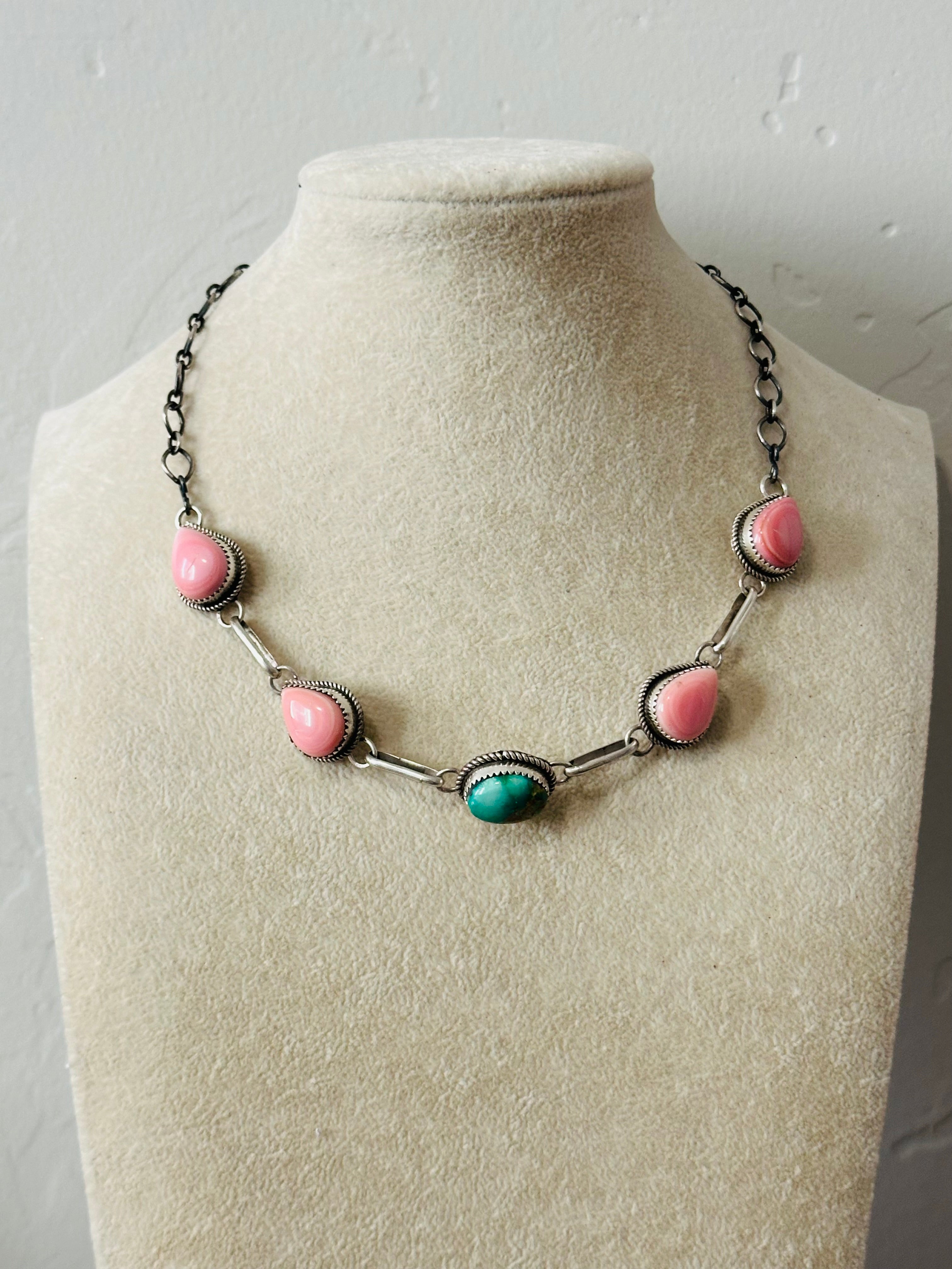 Tia Long Multi Stone & Sterling Silver Choker Necklace