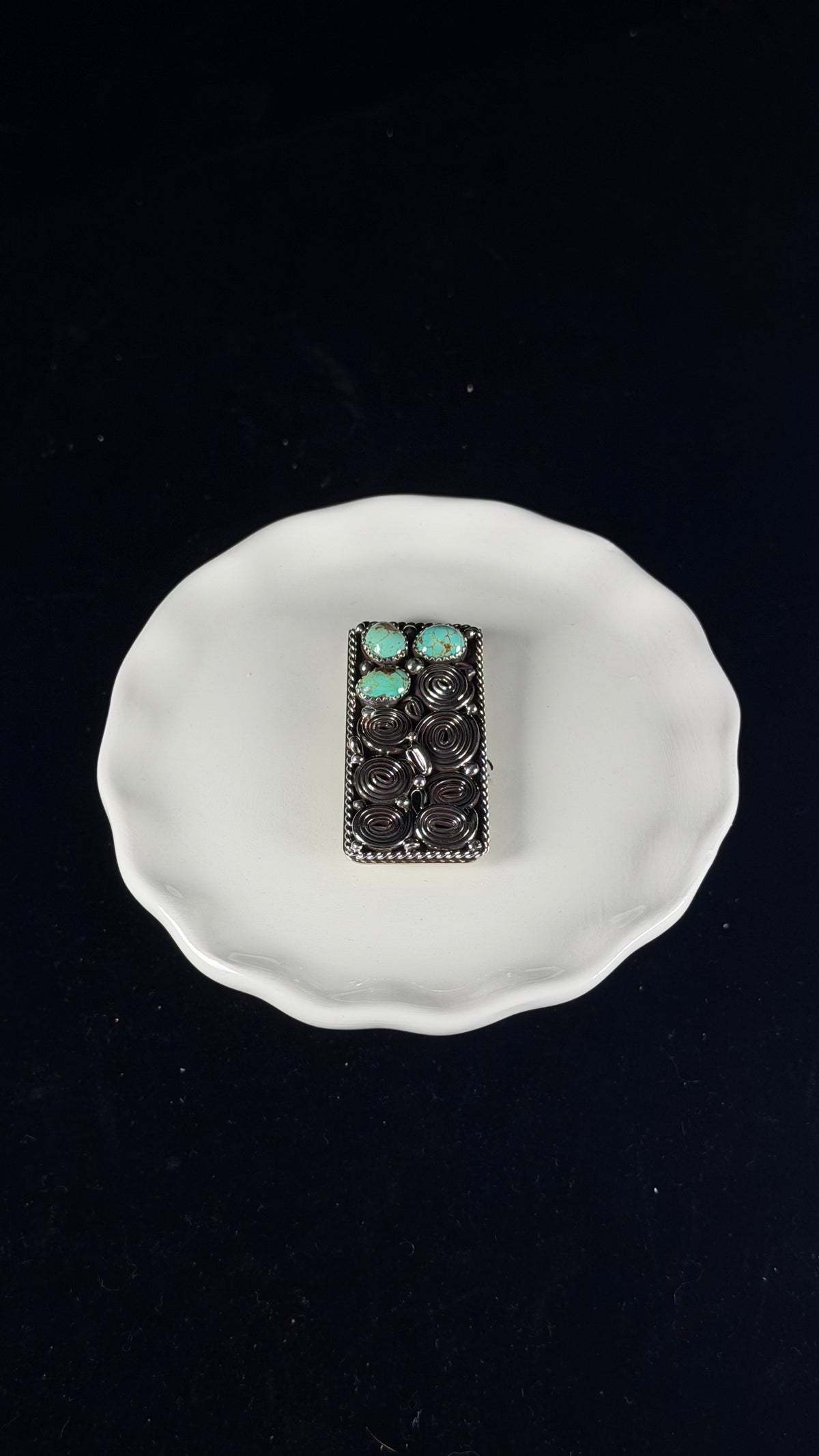Navajo Made Kingman Turquoise & Sterling Silver Money Clip