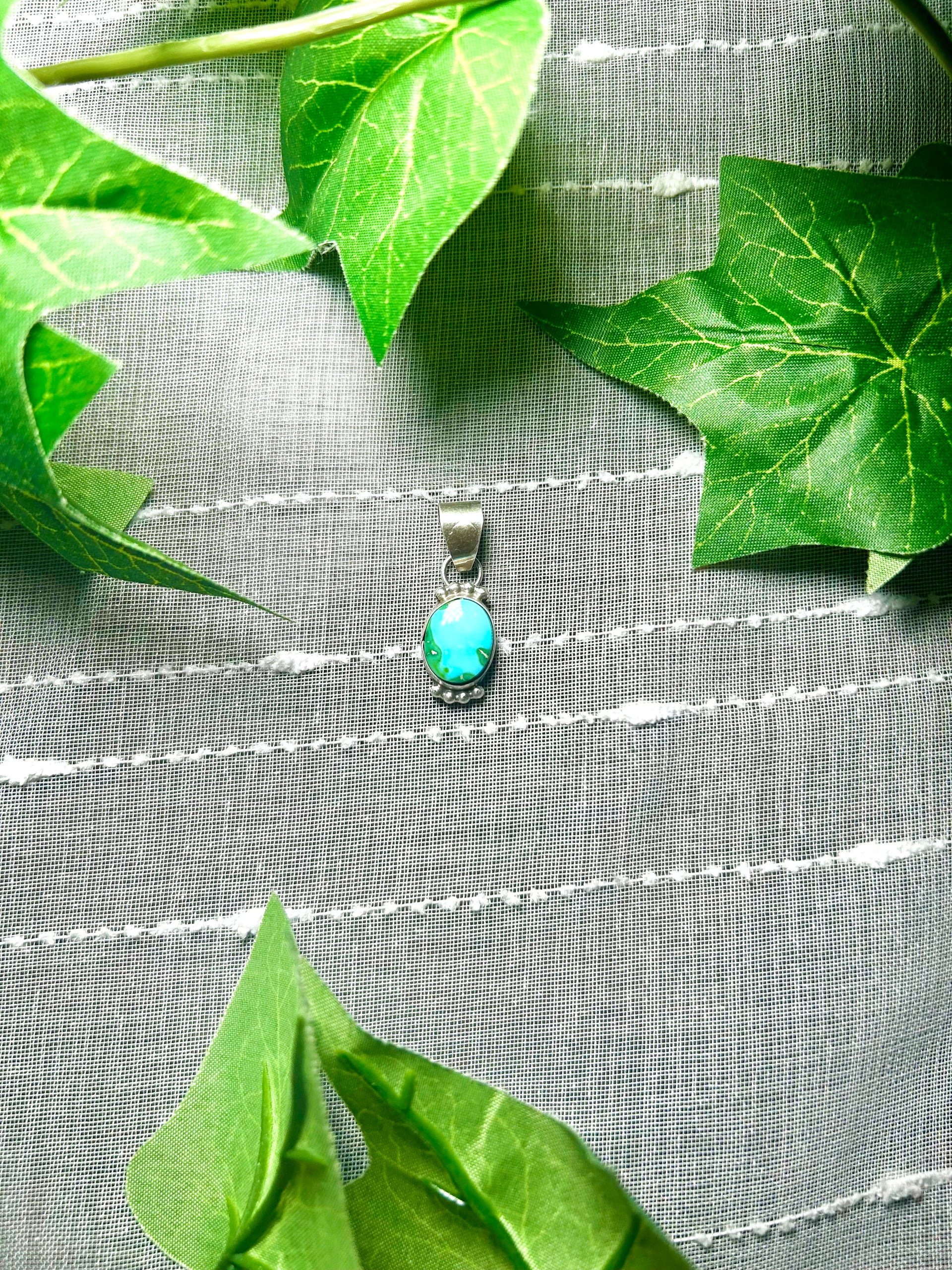 Navajo Made Sonoran Mountain & Sterling Silver Pendant