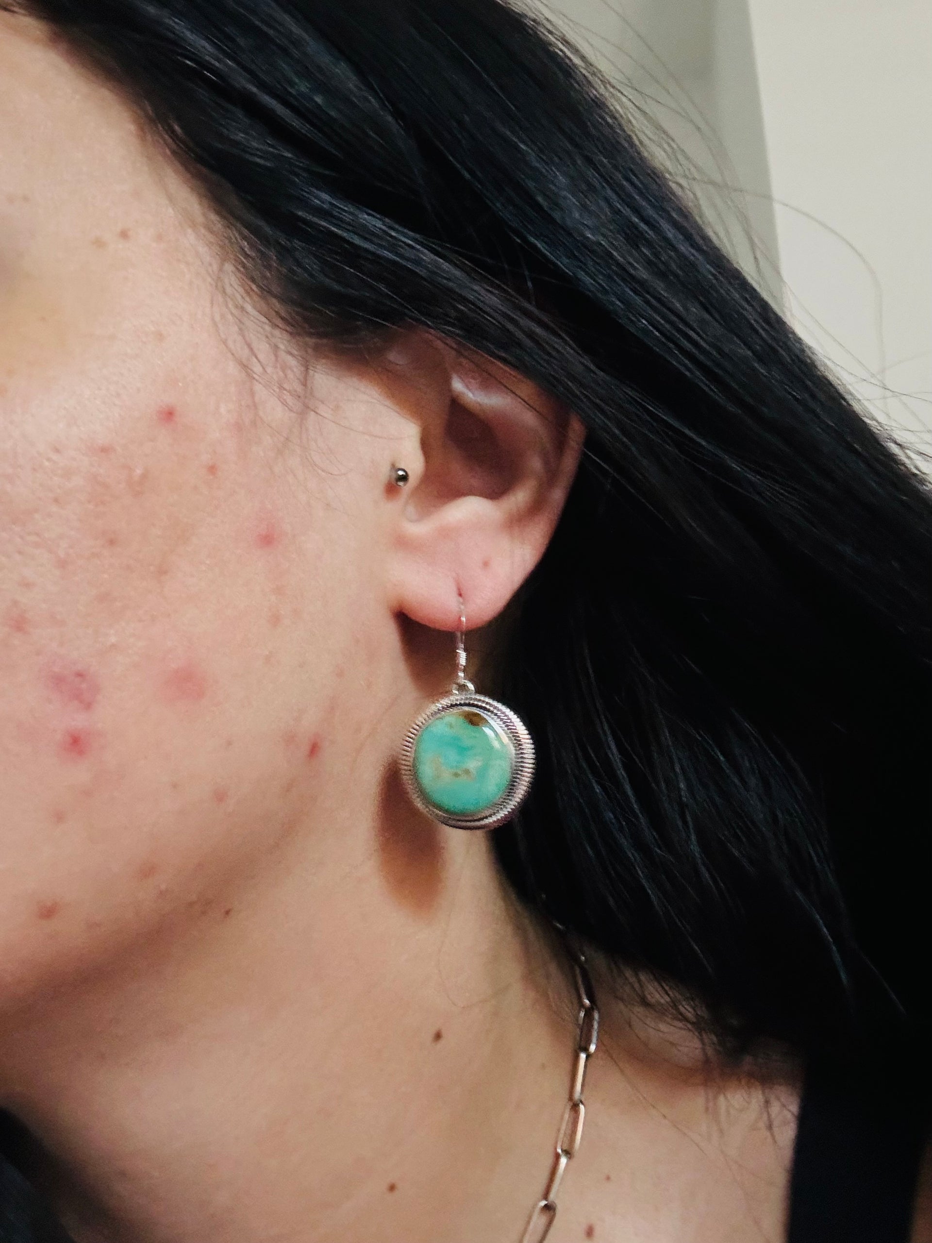 Wydelle Billie Kingman Turquoise & Sterling Silver Dangle Earrings
