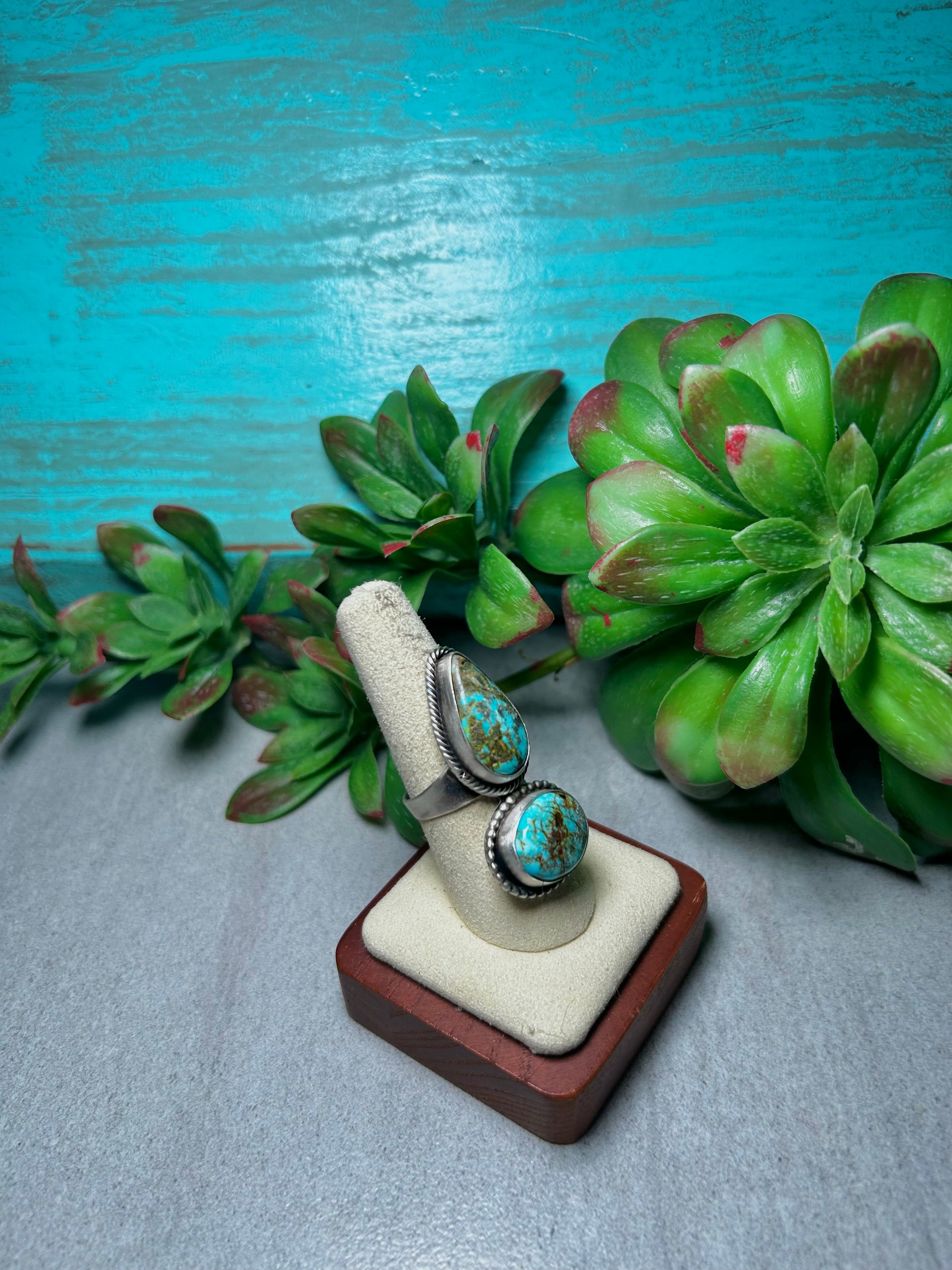 Jamison Garcia Royston Turquoise & Sterling Silver Ring Size 7.5
