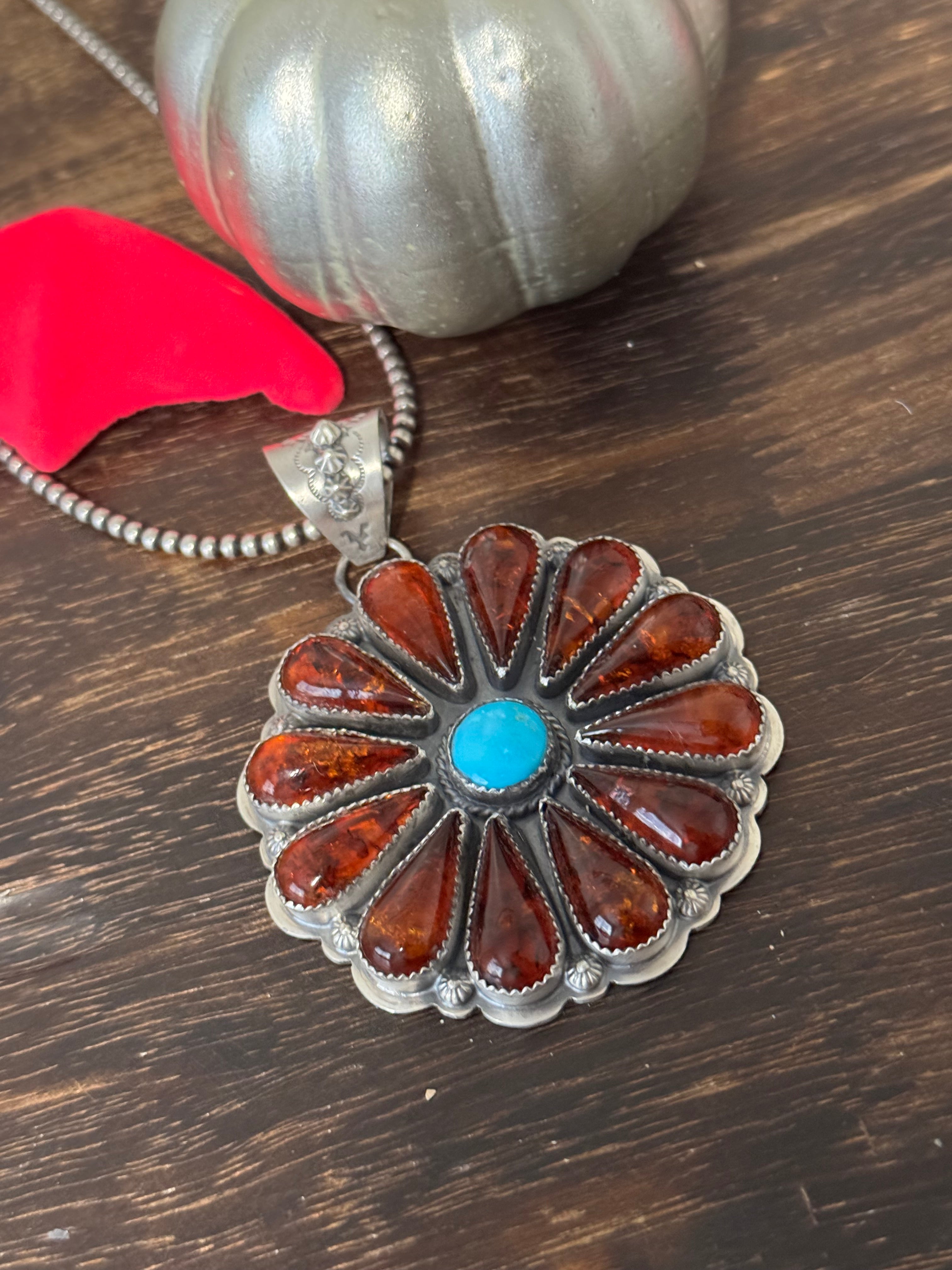 Kevin Begay Multi Stone & Sterling Silver Pendant