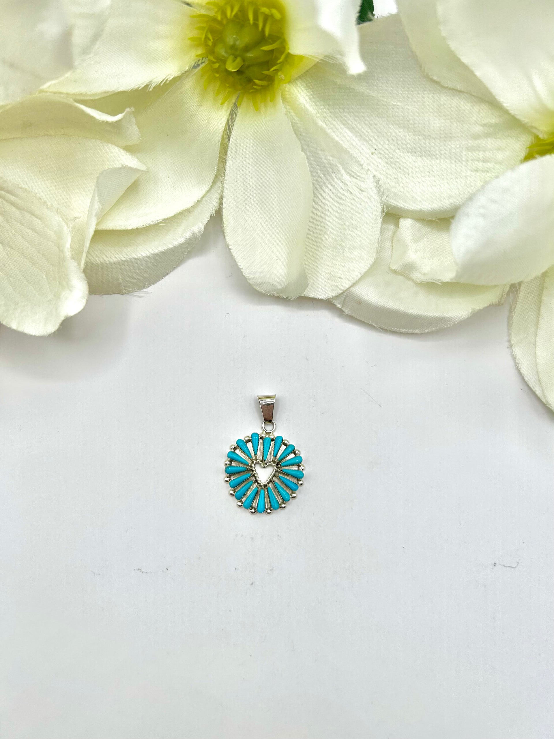 Zuni Made Kingman Turquoise & Sterling Silver Pendant