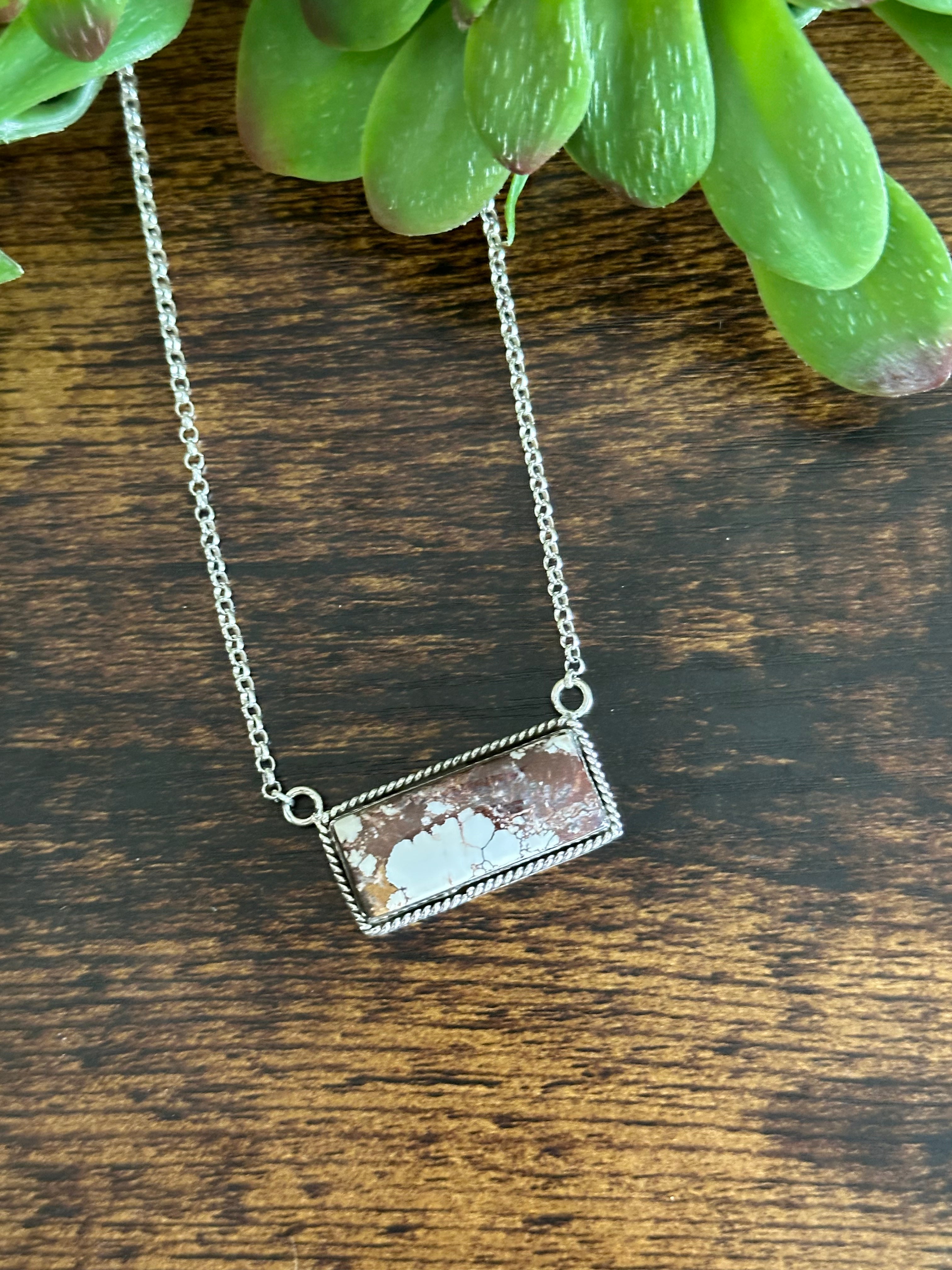 Southwest Made Wild Horse & Sterling Silver Necklace